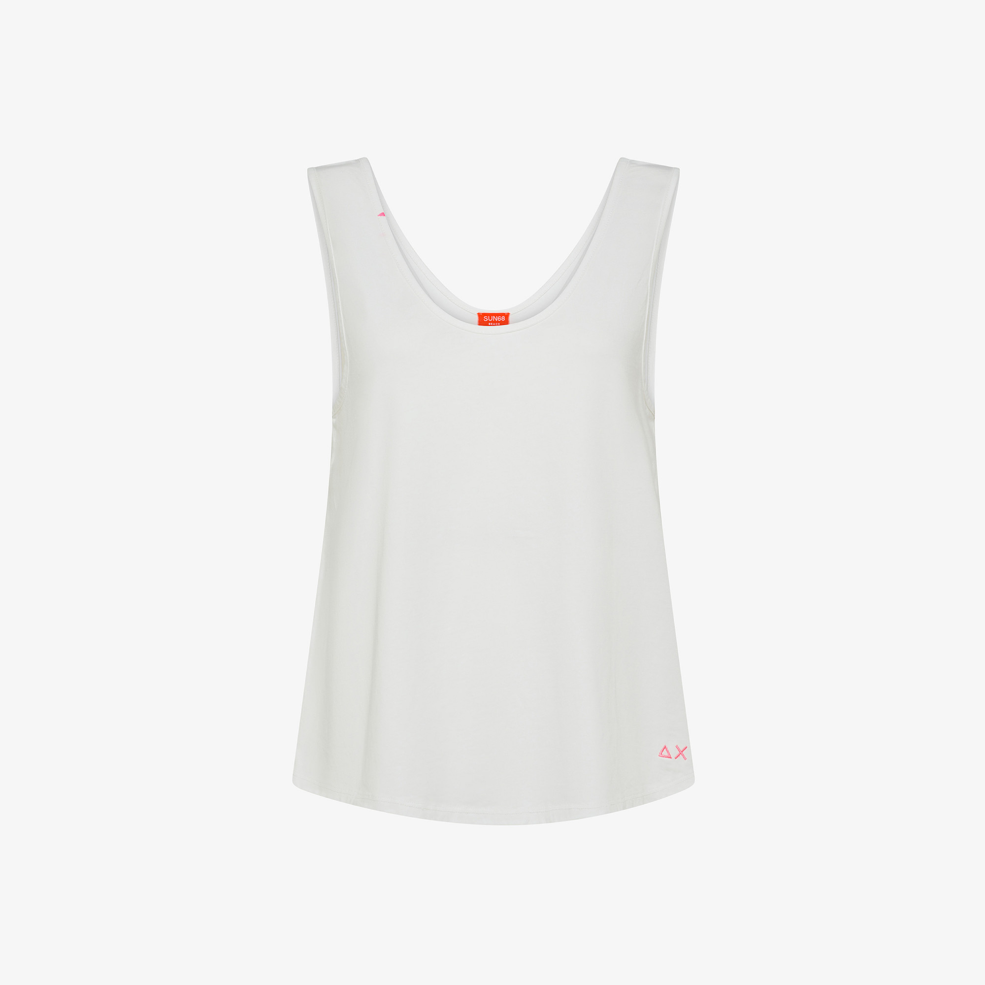 Top in jersey di cotone bianco panna