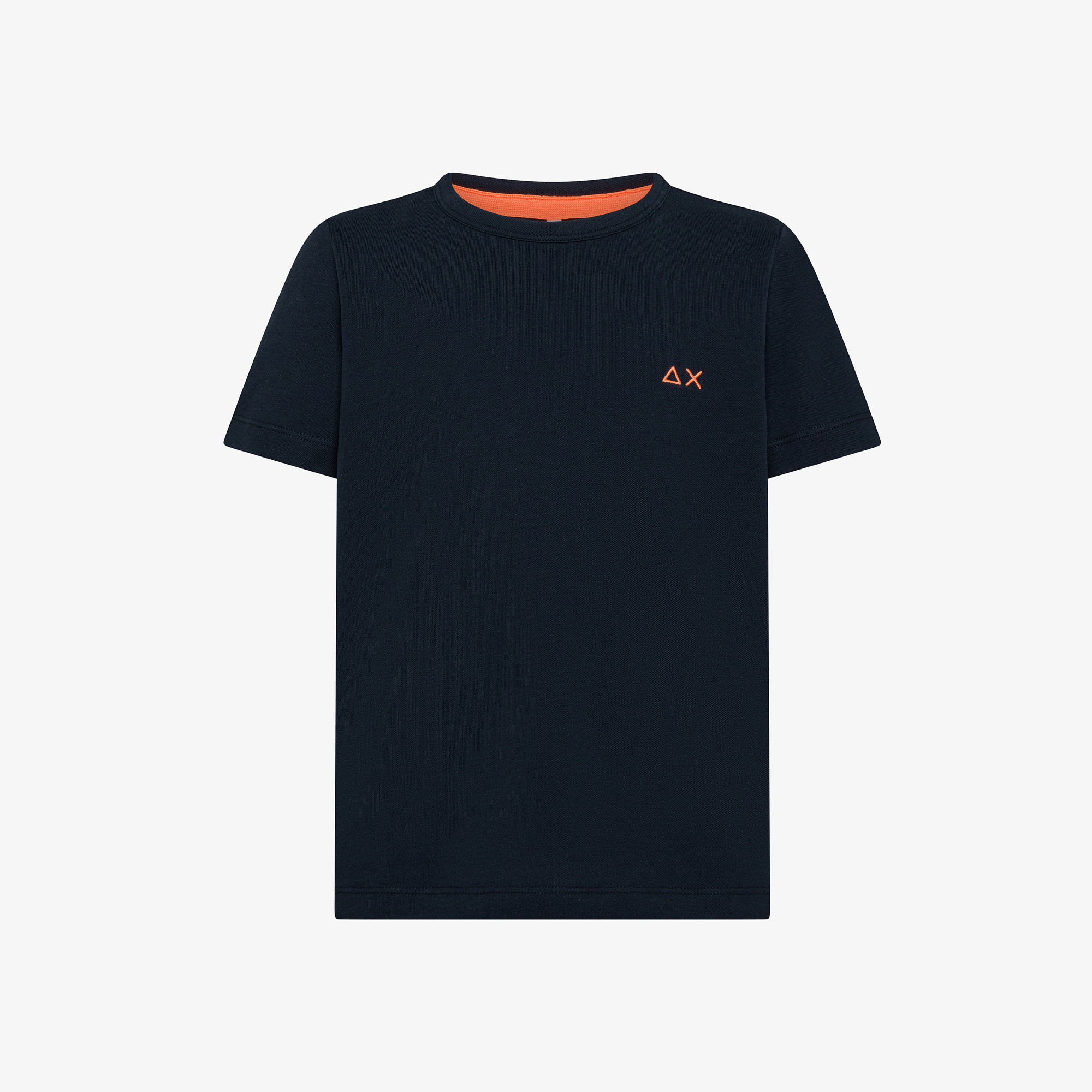 T-shirt in piquet di cotone blu navy