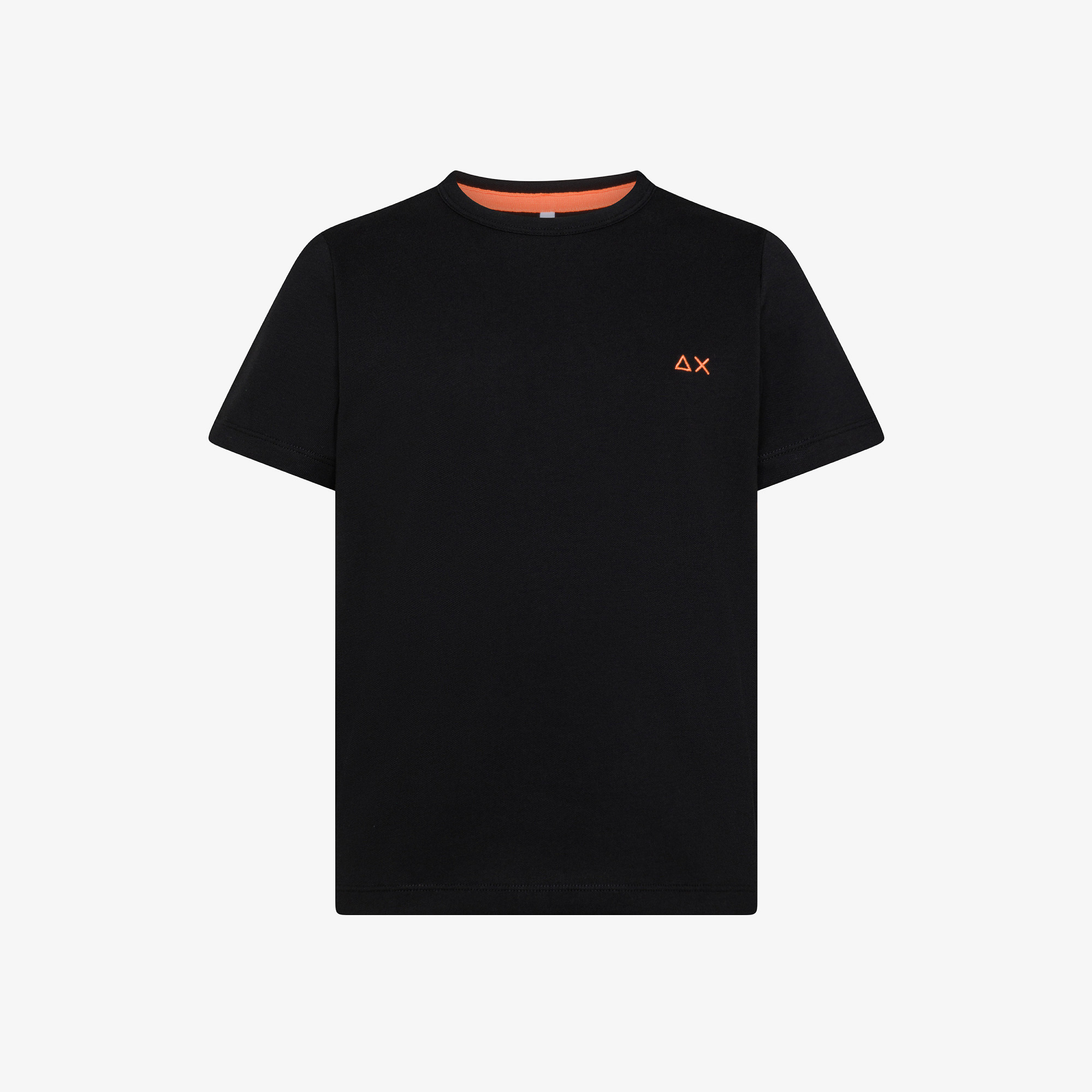 T-shirt in piquet di cotone nero