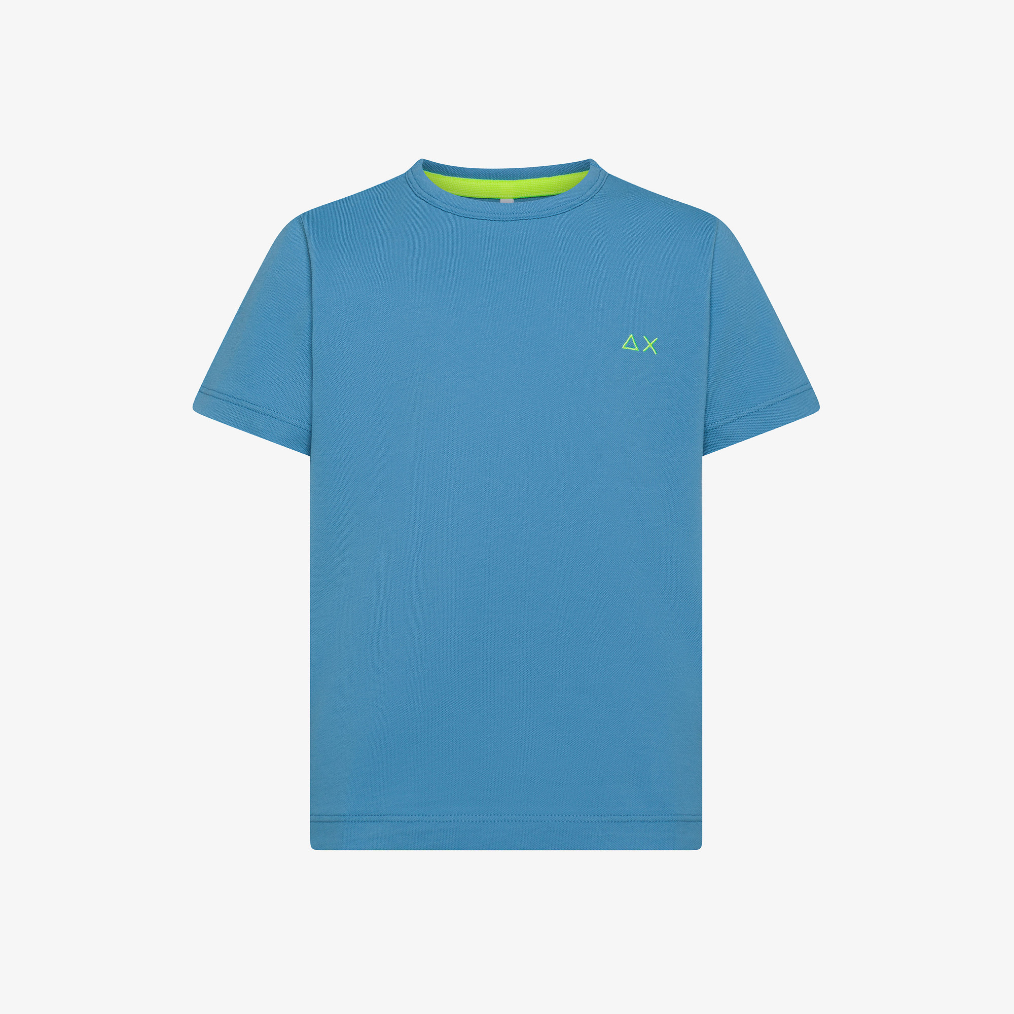 T-shirt in piquet di cotone avio
