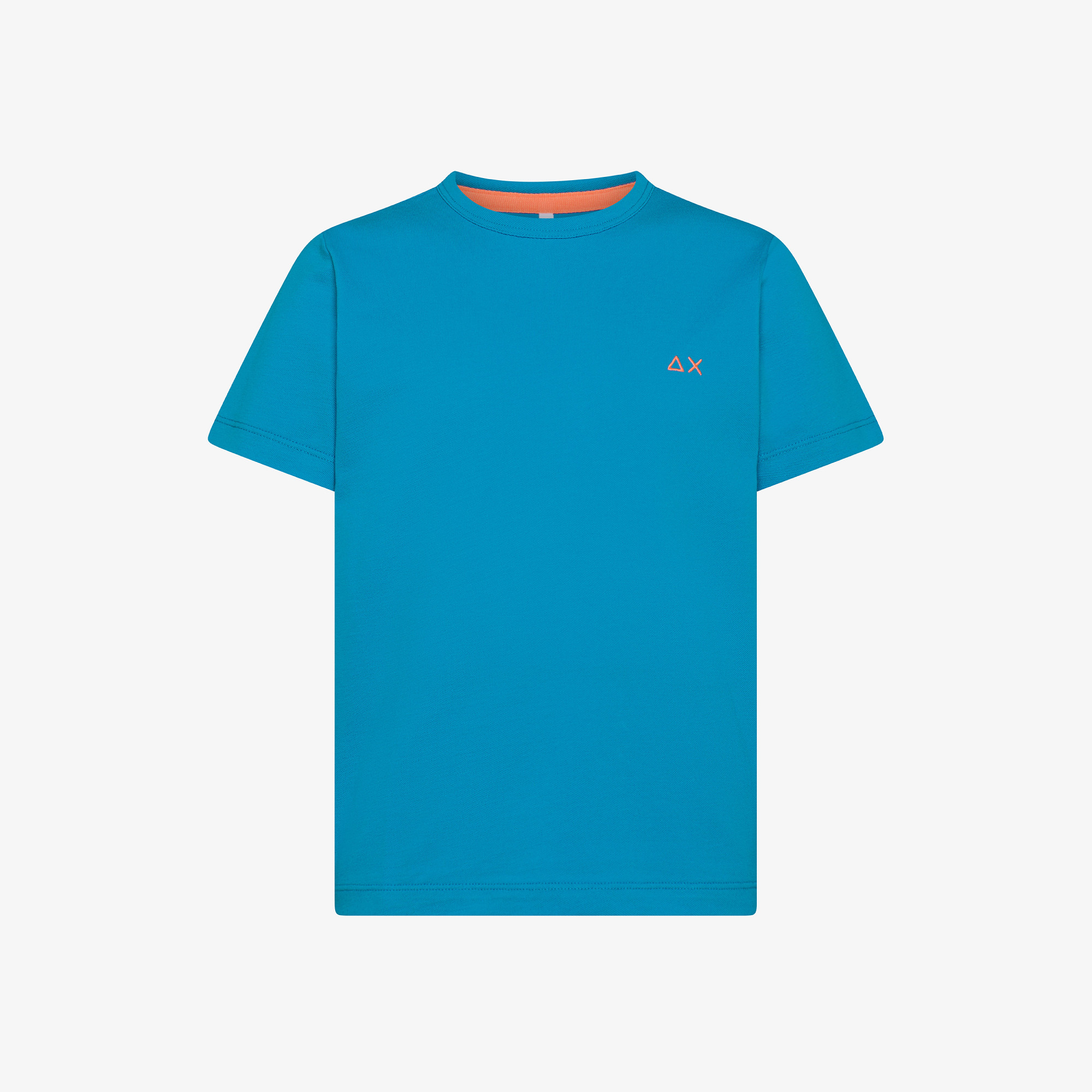 T-shirt in piquet di cotone ottanio chiaro