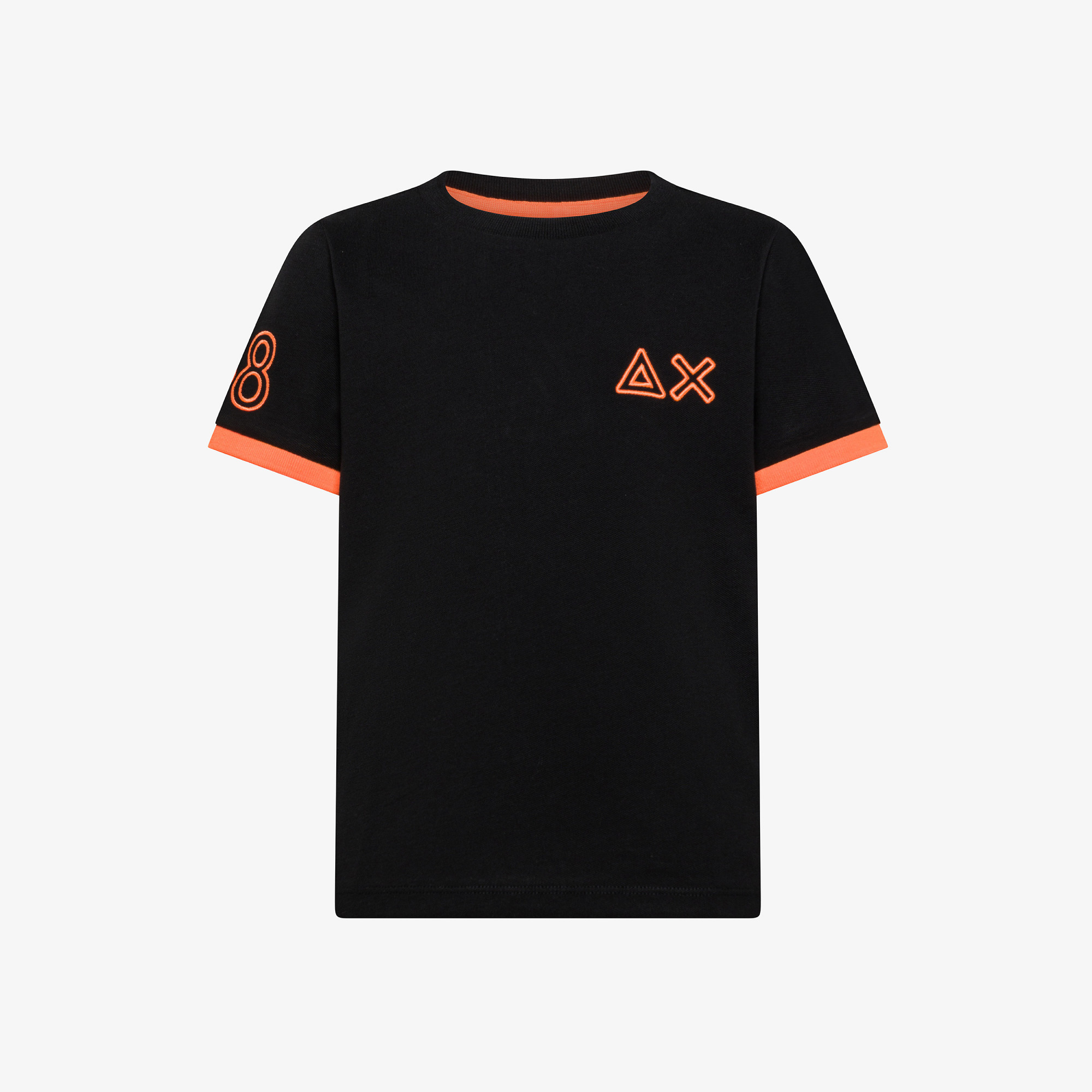 T-shirt in piquet di cotone nero