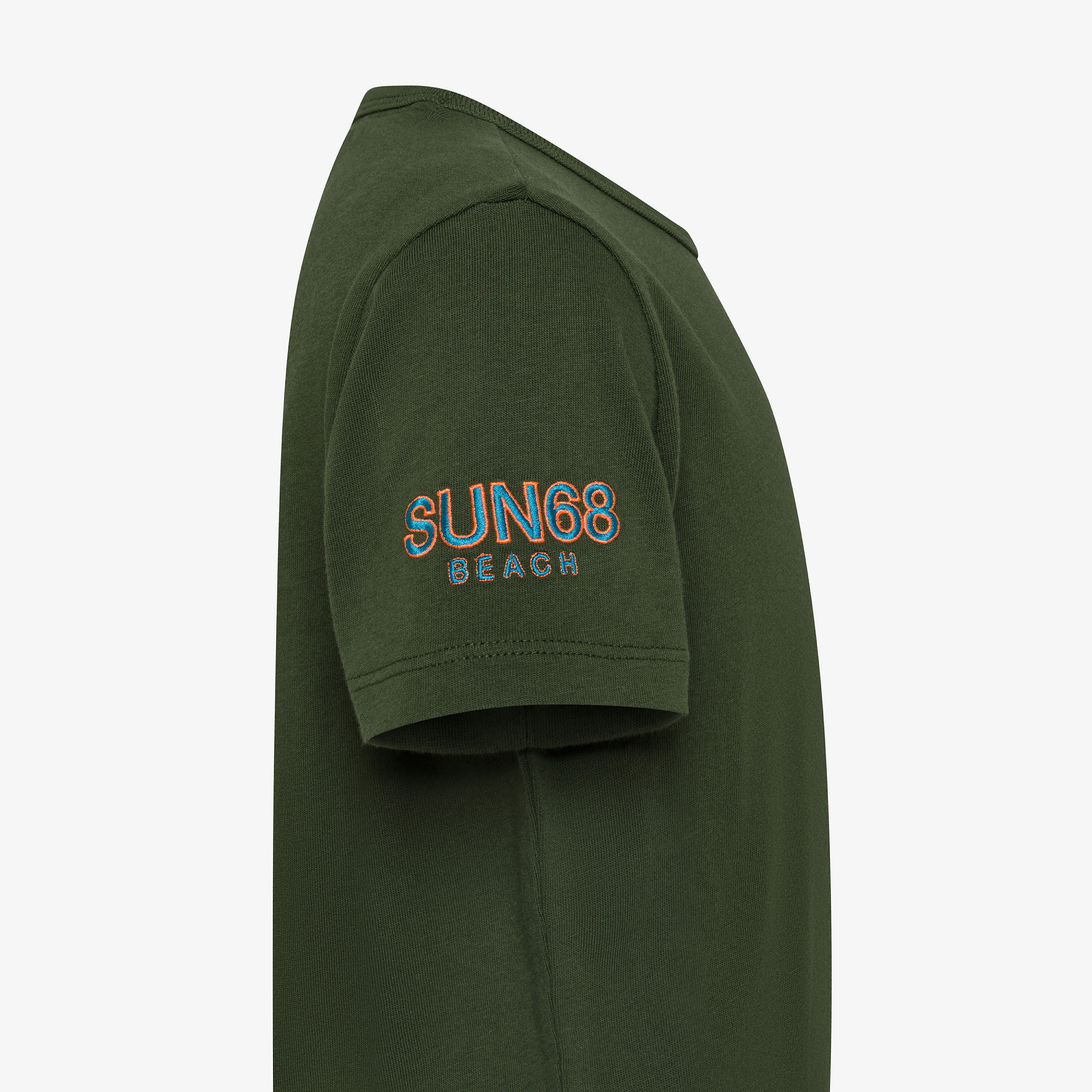 BOY'S T-SHIRT SUN68 BEACH LOGO S/S DARK GREEN
