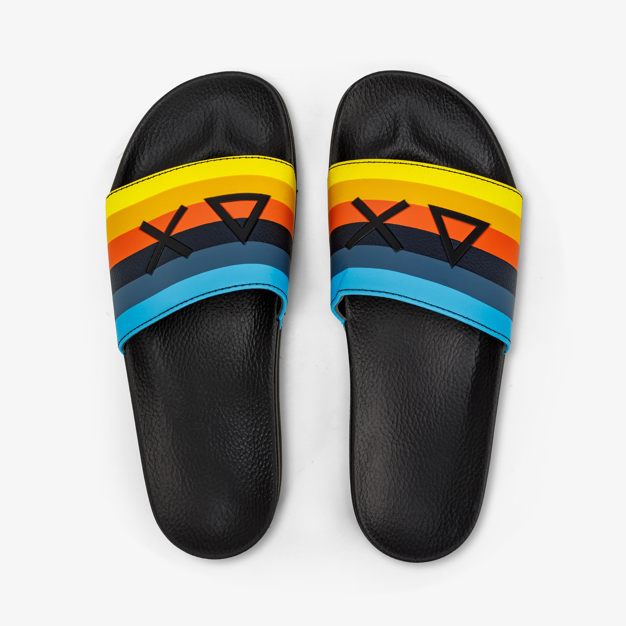 SLIPPERS BLACK/TURQUOISE