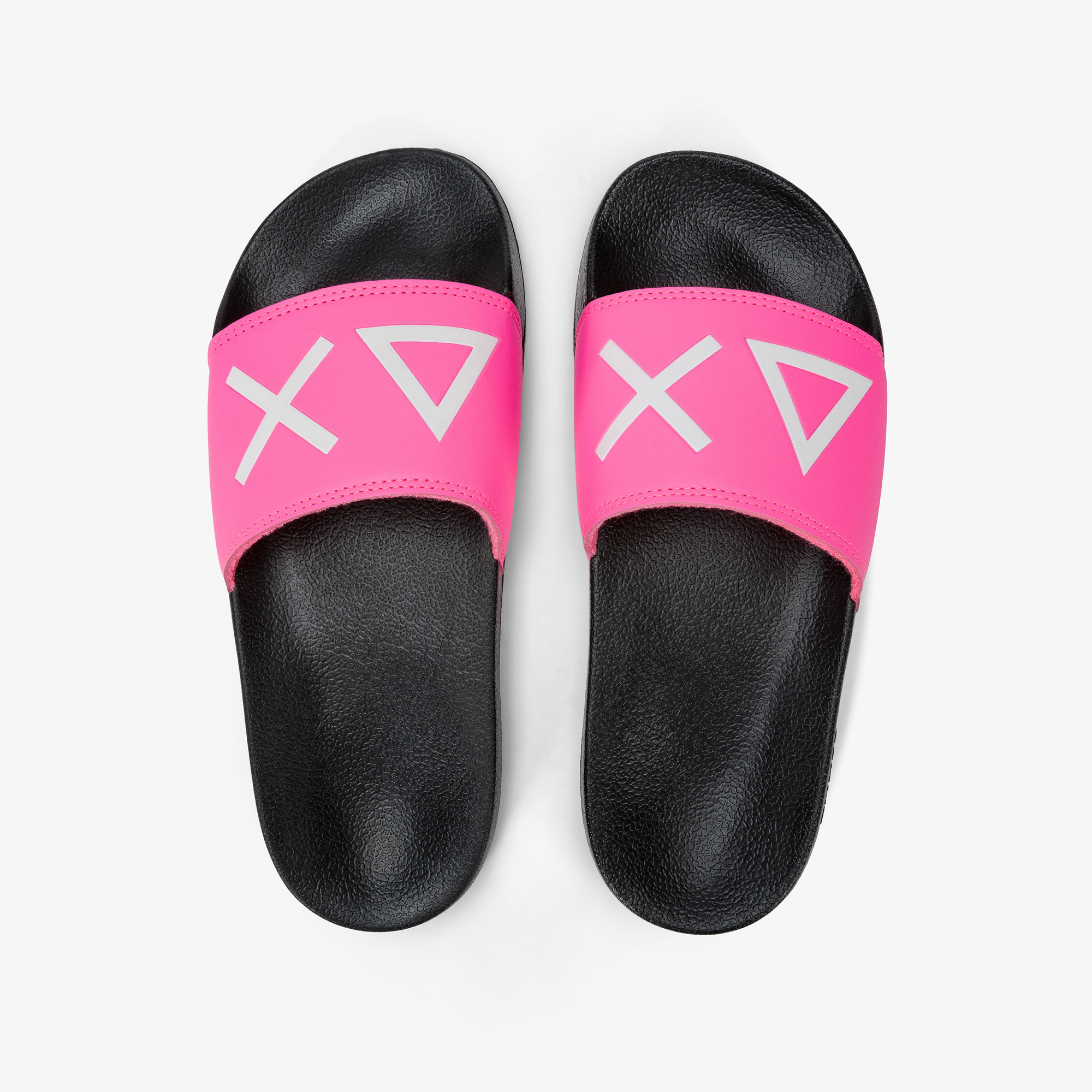 SLIPPERS BEACH BLACK/FUXIA FLUO