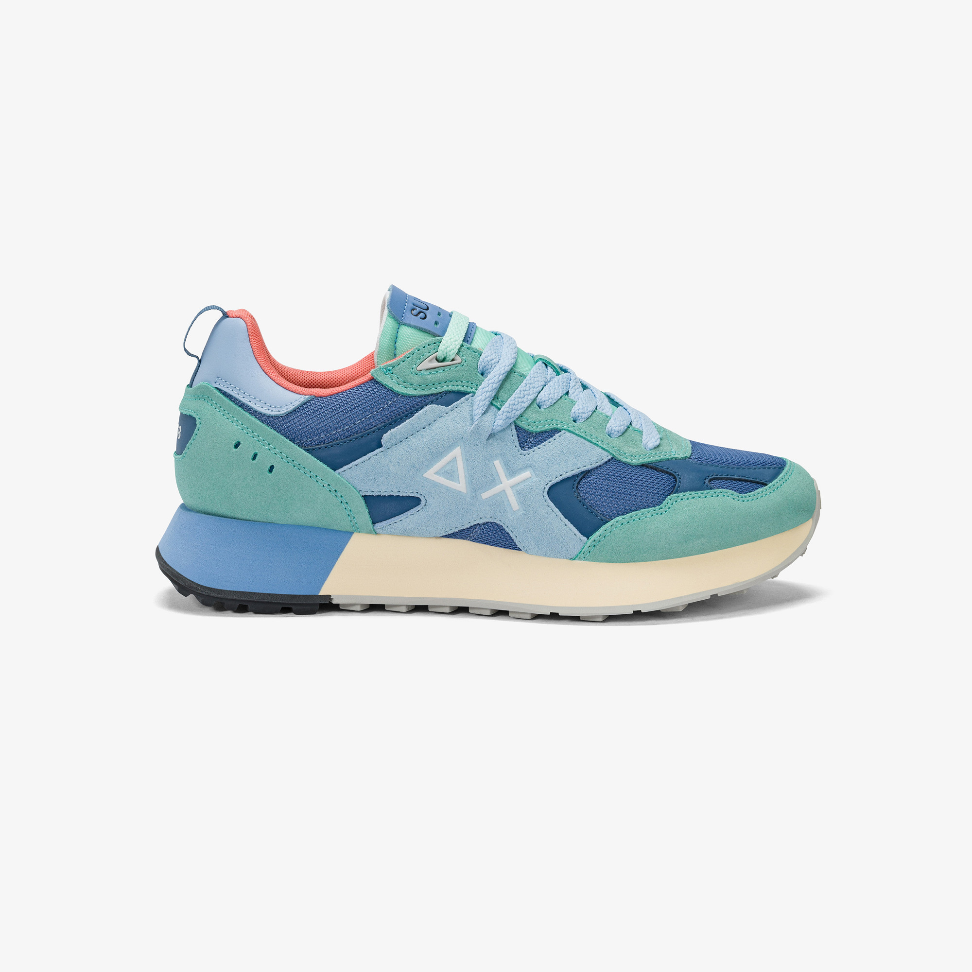 Jaki Outdoor aquamarine green nylon and suede sneaker