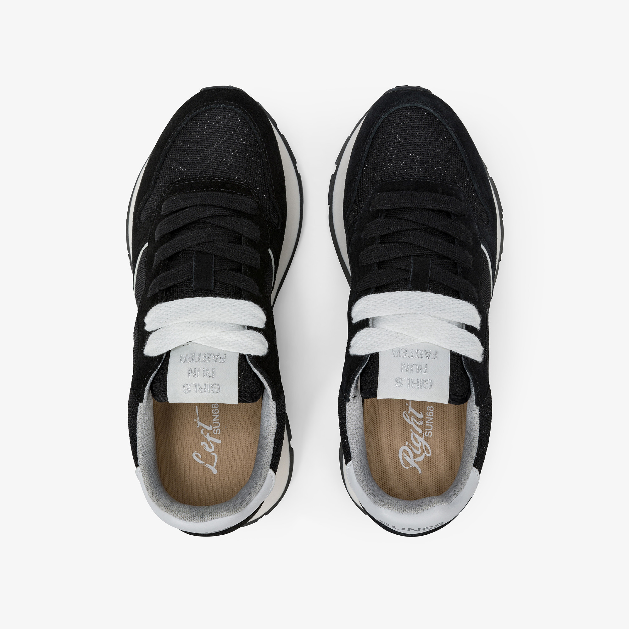 Sneaker Ally Glitter in suede e lurex nero