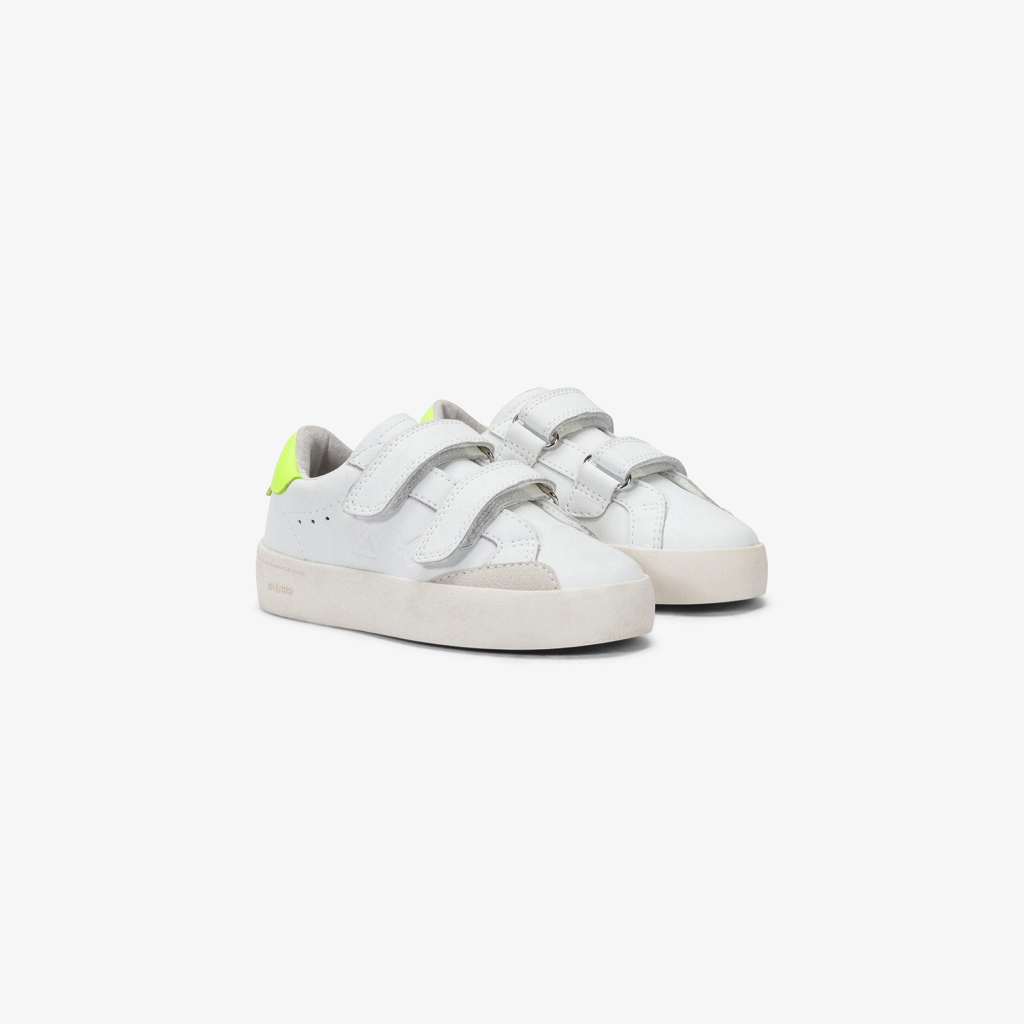 BOY'S STREET LEATHER (BABY) BIANCO/GIALLO FLUO