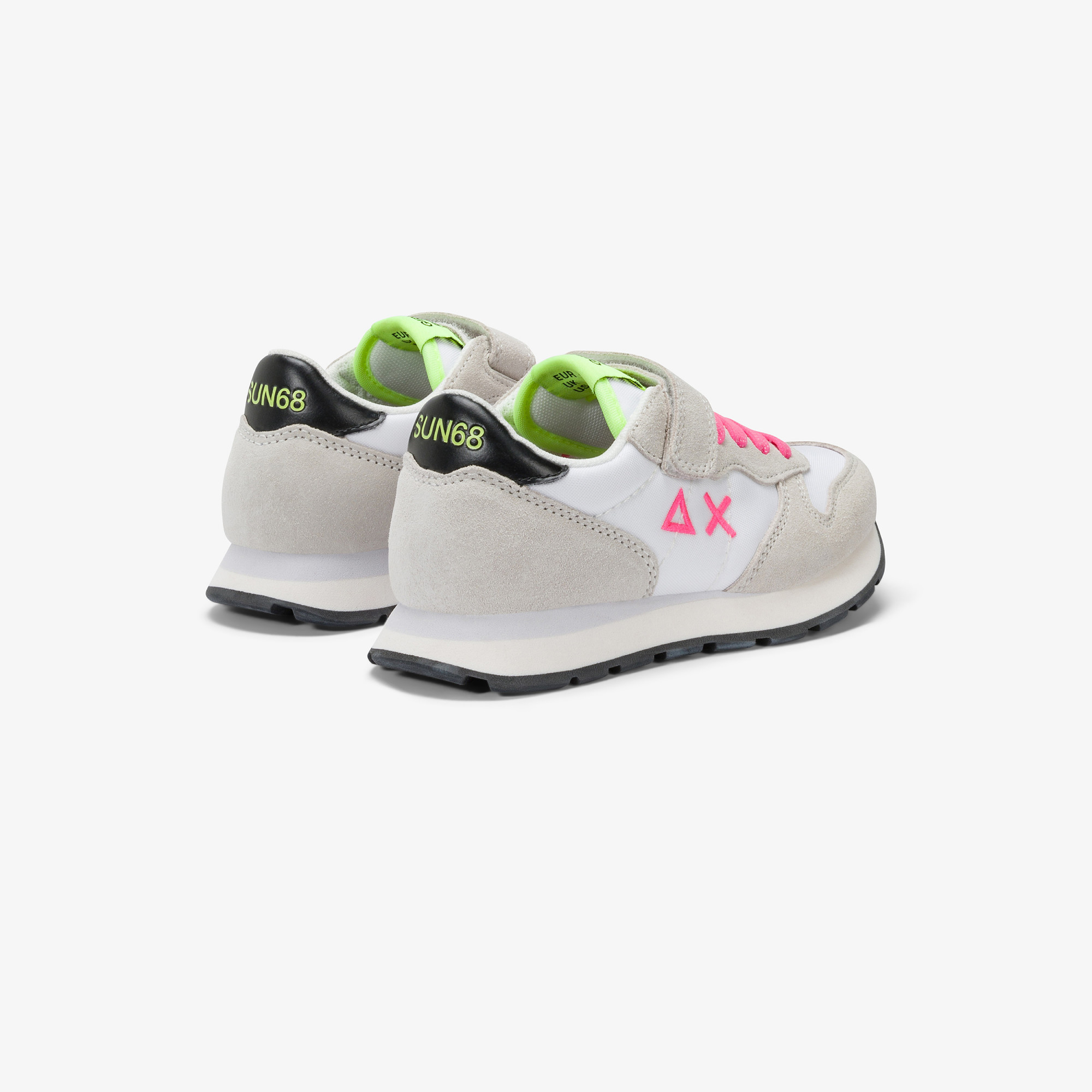 GIRL'S ALLY SOLID NYLON (KID) BIANCO/FUXIA FLUO