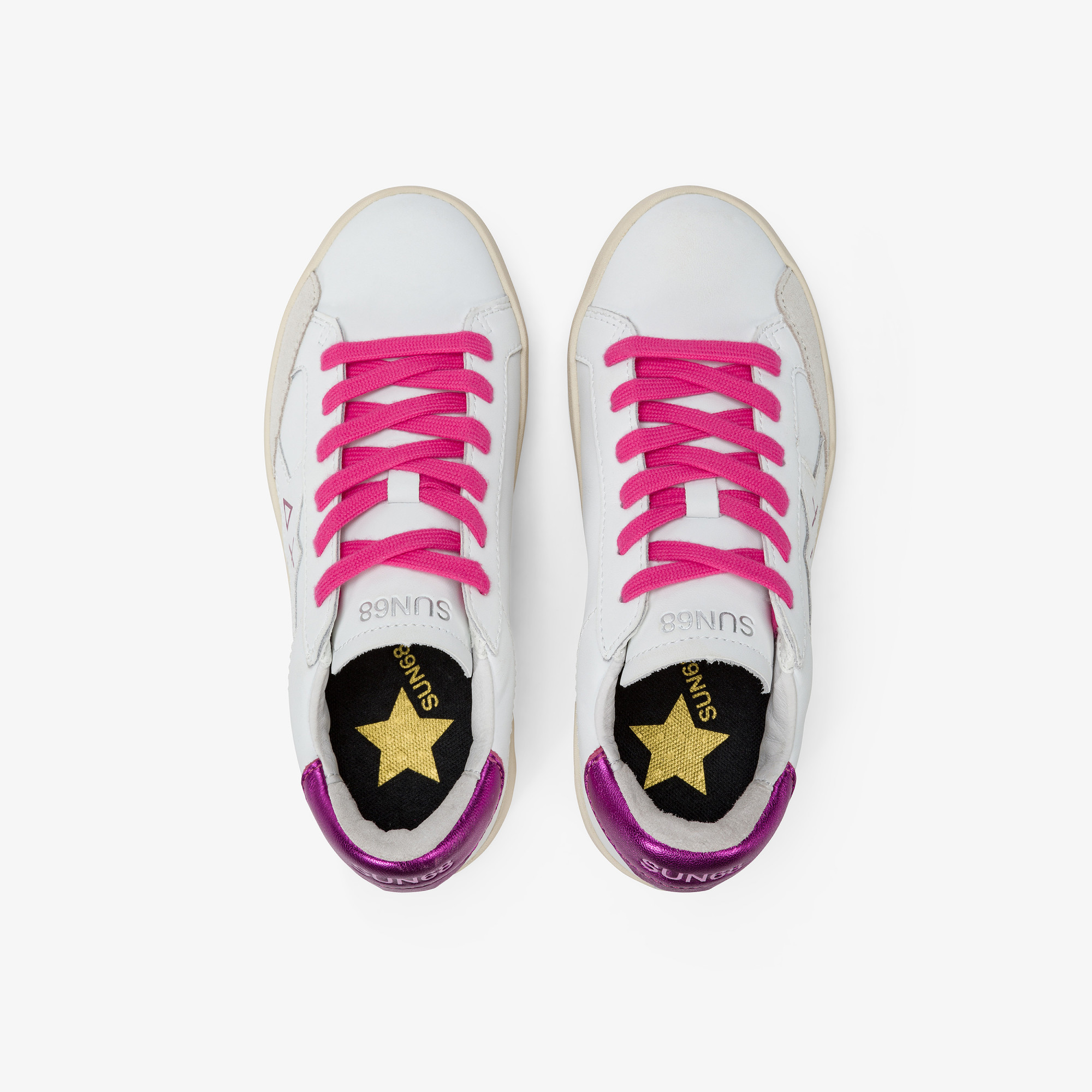 GIRL'S KATY LEATHER (TEEN) BIANCO/FUXIA