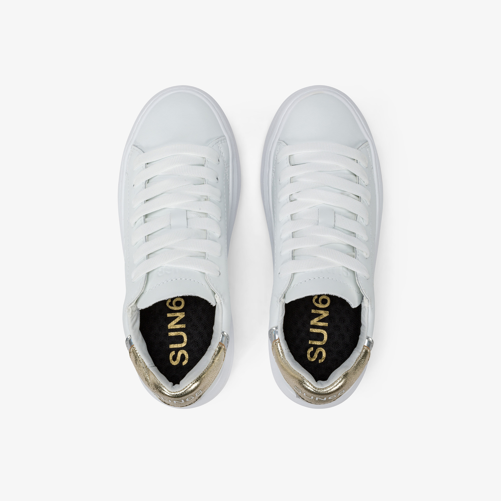 Sneaker Girl's Grace in pelle bianca e oro
