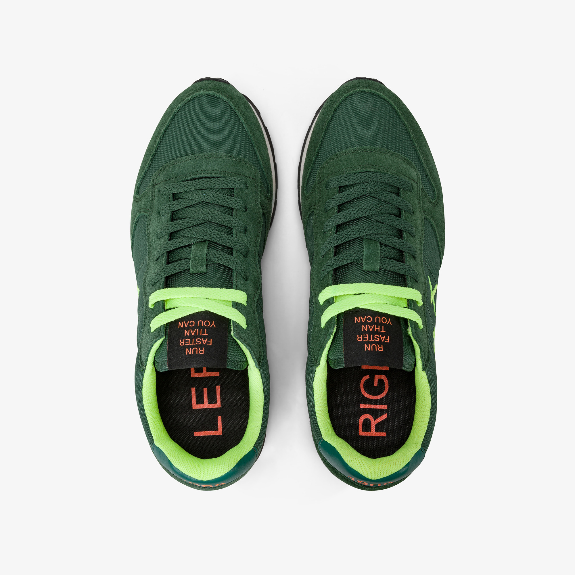 Tom Fluo nylon and suede sneaker DARK GREEN