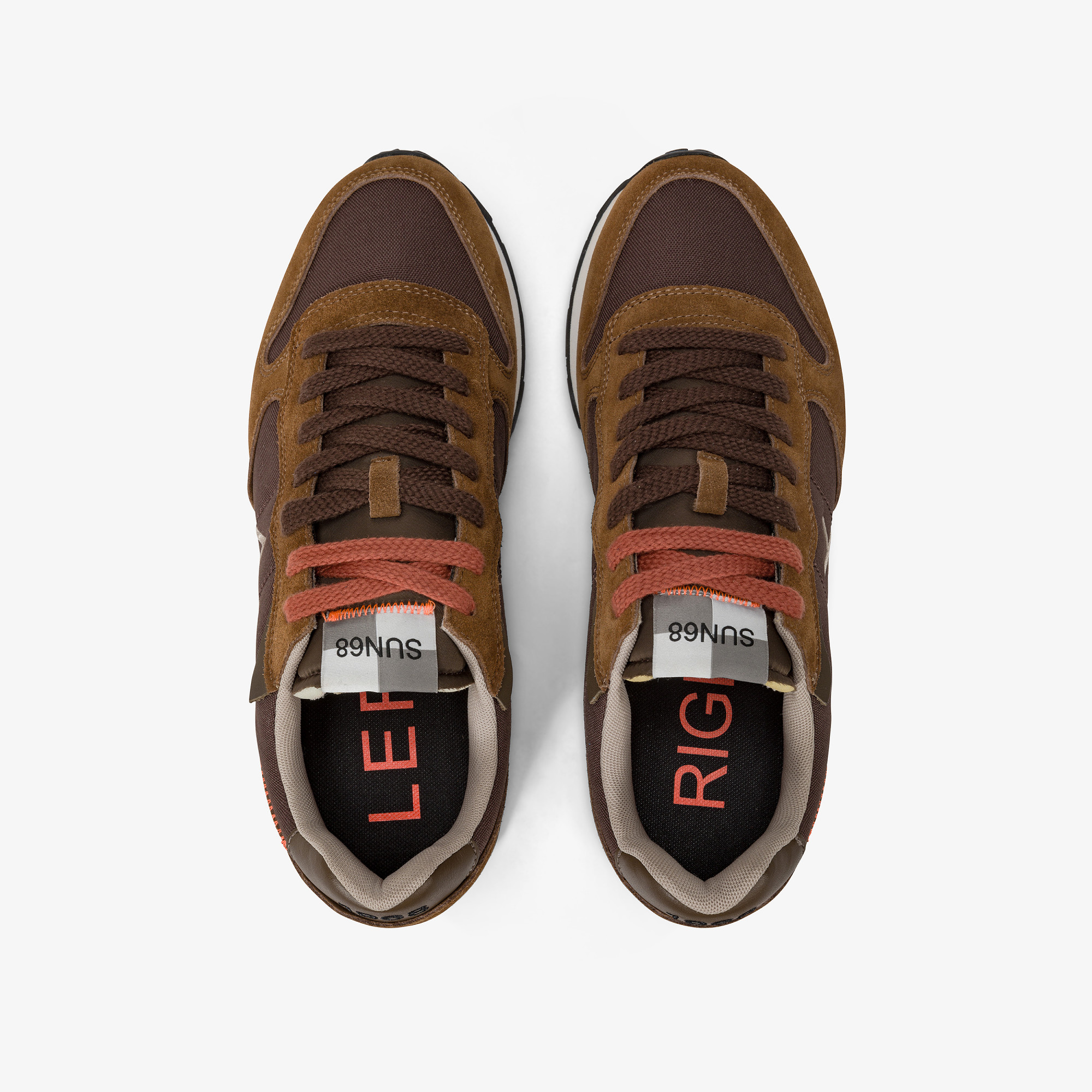 Uncle Tom nylon and suede sneaker BROWN