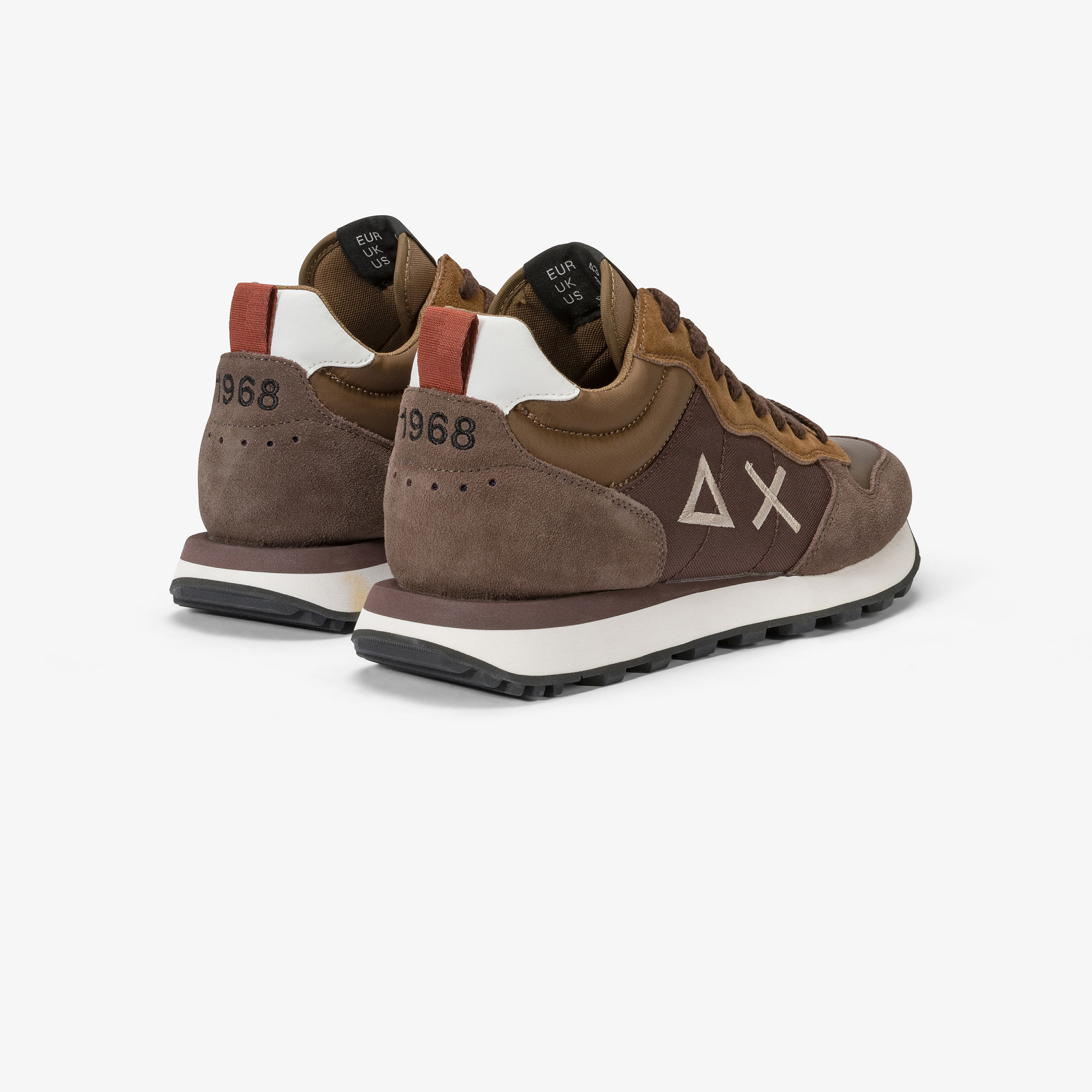 Tom 2.0 nylon and suede mid-top sneaker BROWN