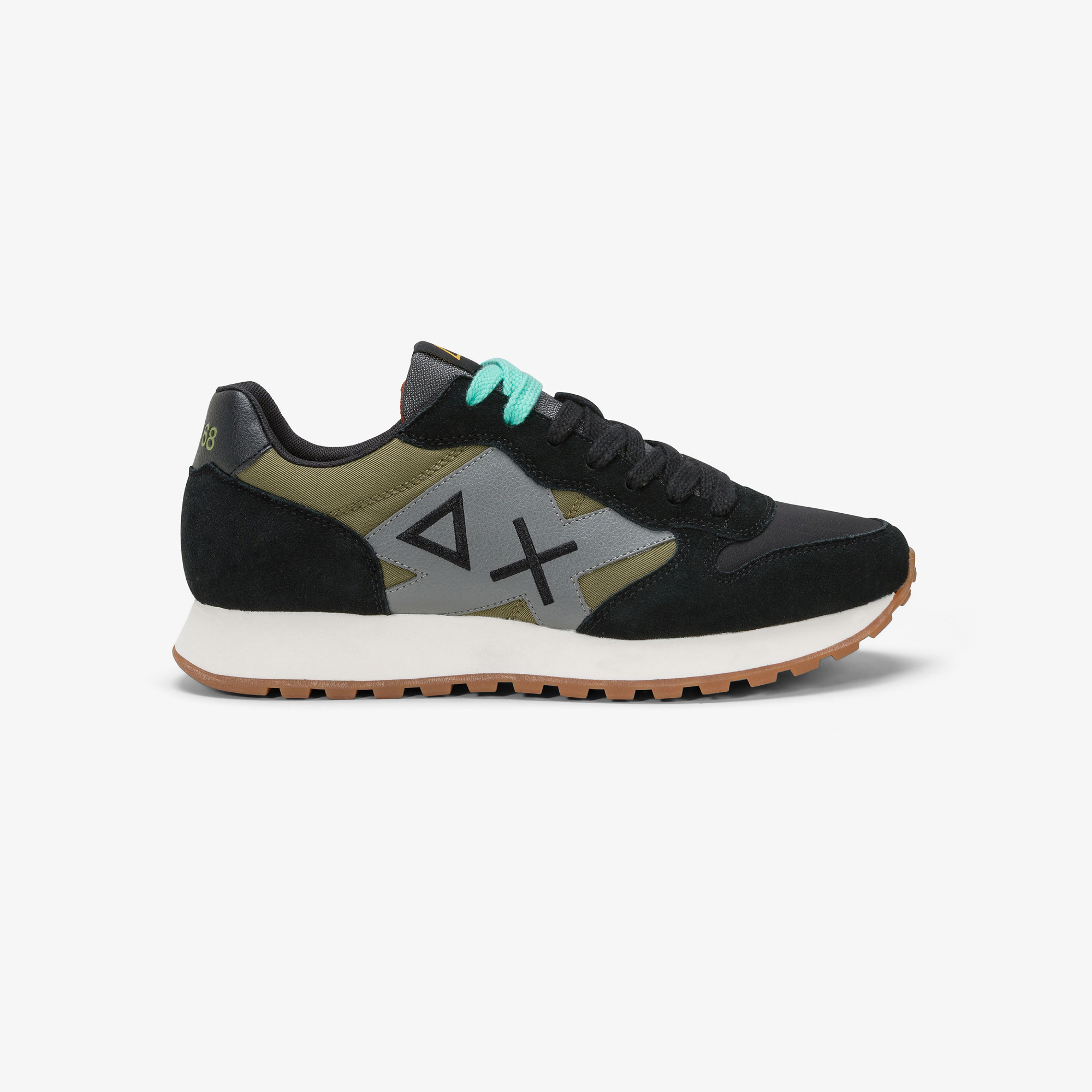 Sneaker Jaki Bicolor in nylon e suede NERO