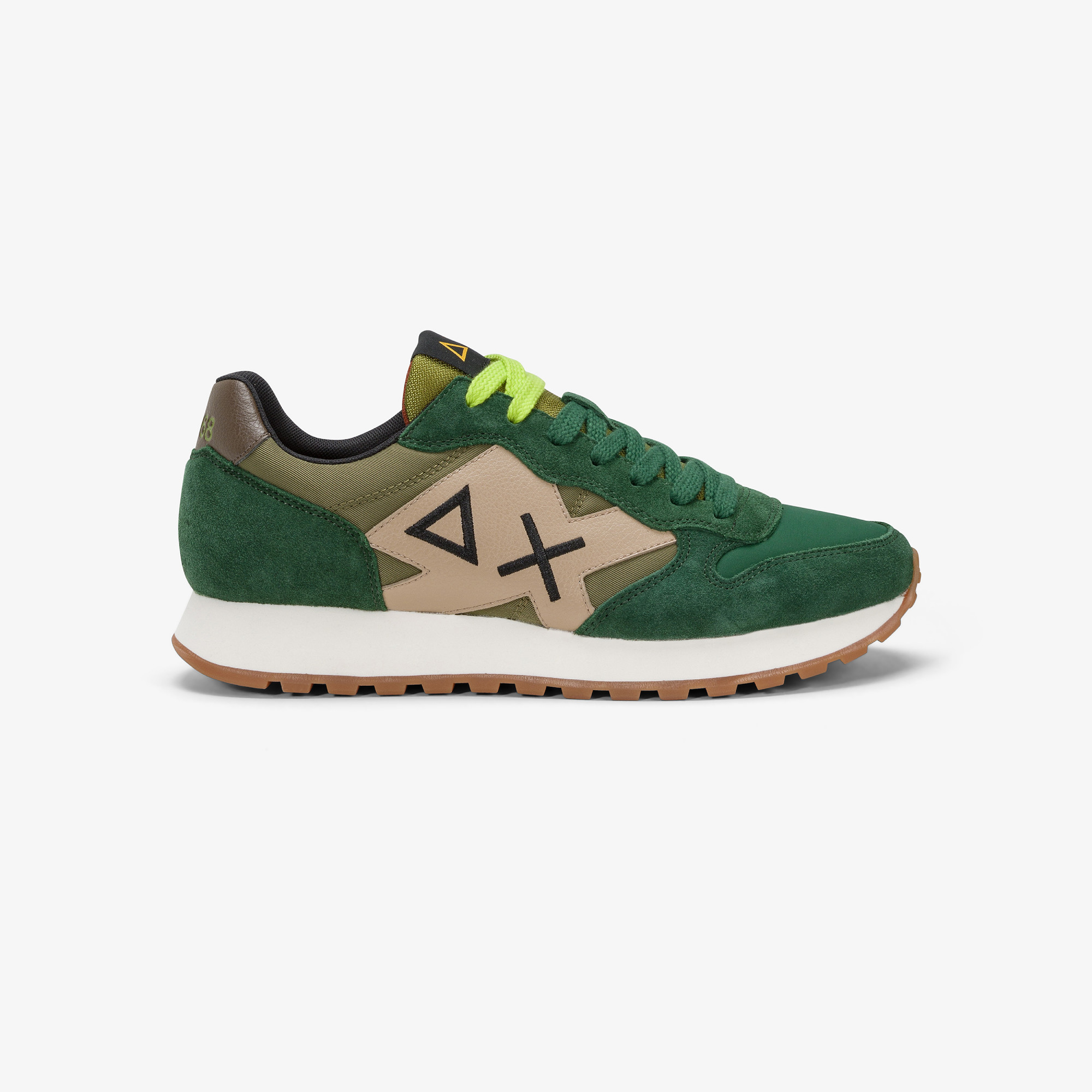 Sneaker Jaki Bicolor in nylon e suede VERDE SCURO