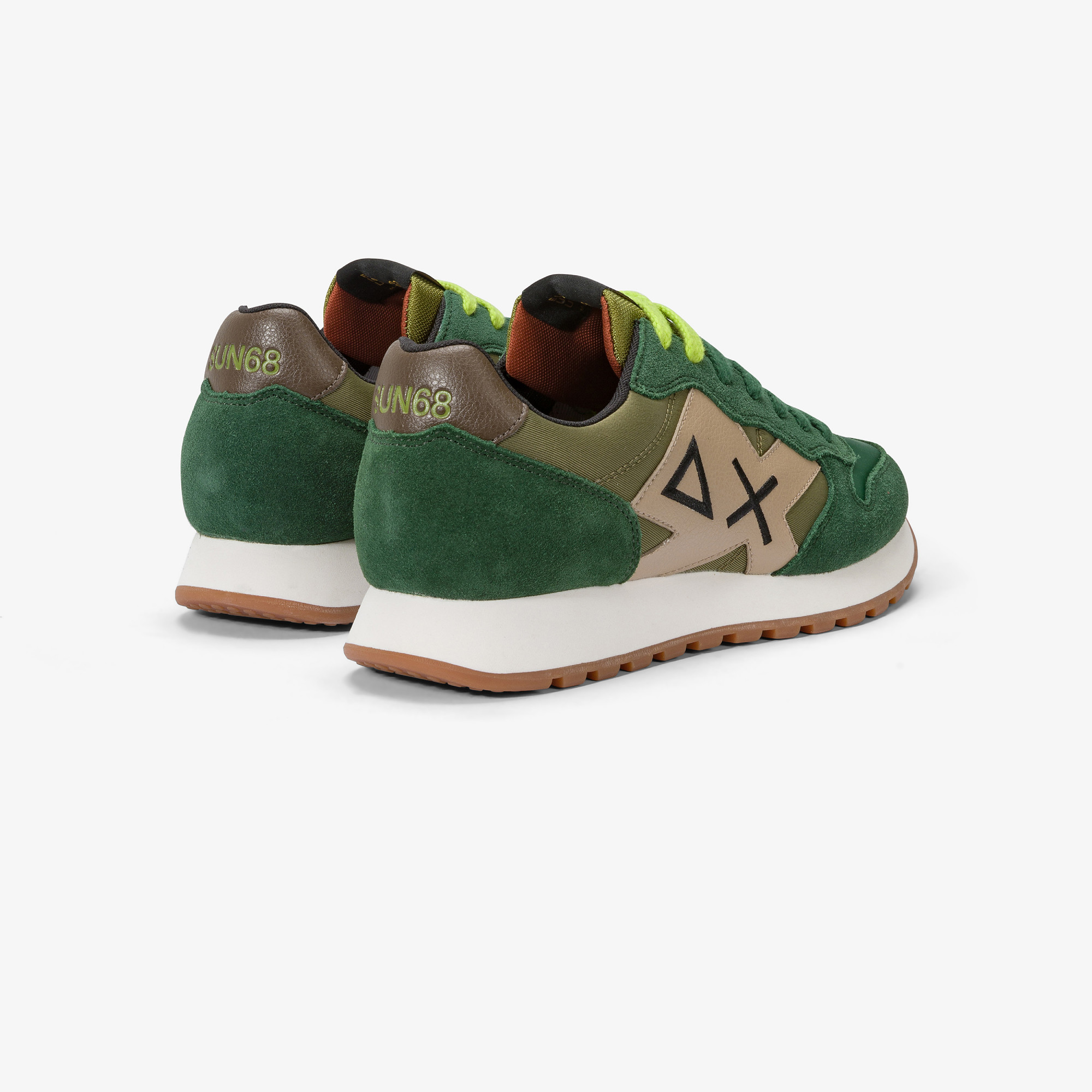 Sneaker Jaki Bicolor in nylon e suede VERDE SCURO