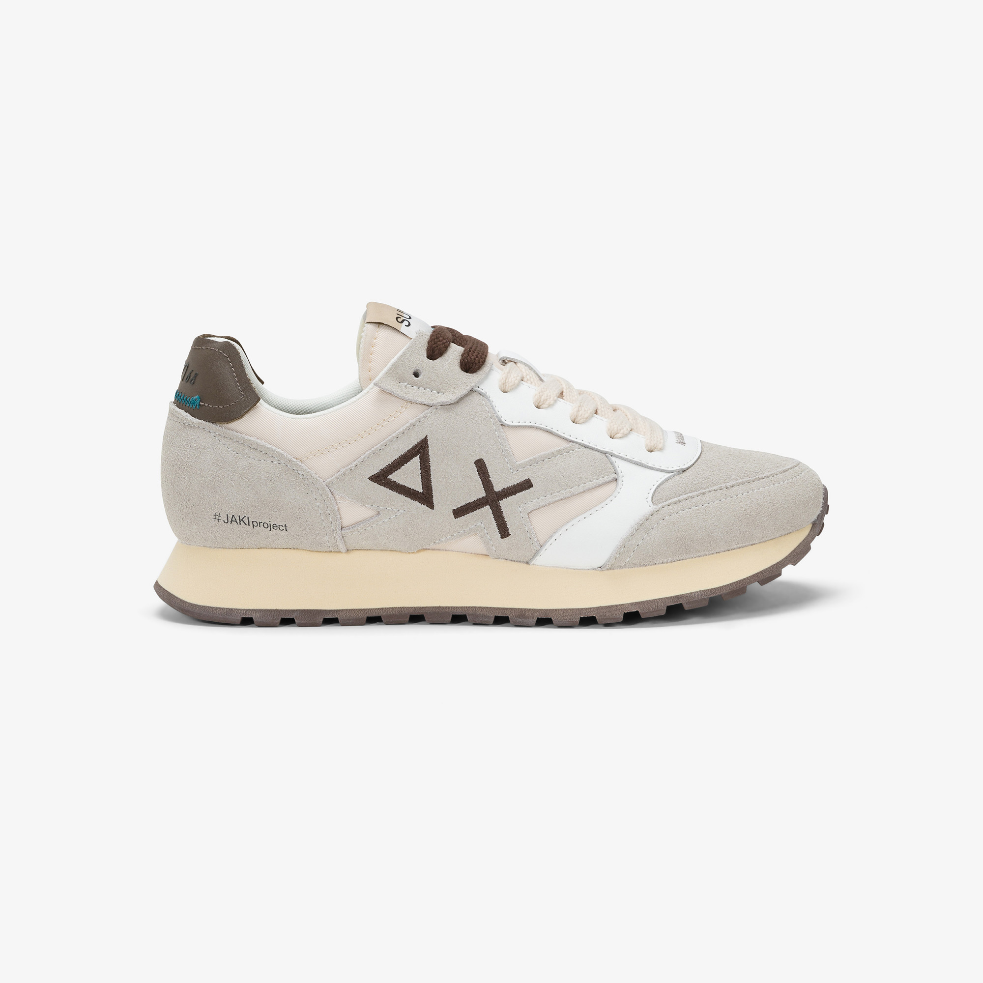 Sneaker Uncle Jaki in nylon e suede BIANCO PANNA