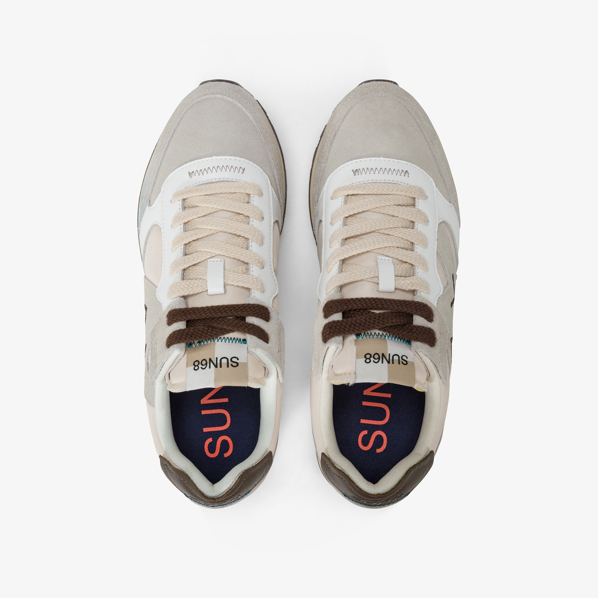 Sneaker Uncle Jaki in nylon e suede BIANCO PANNA