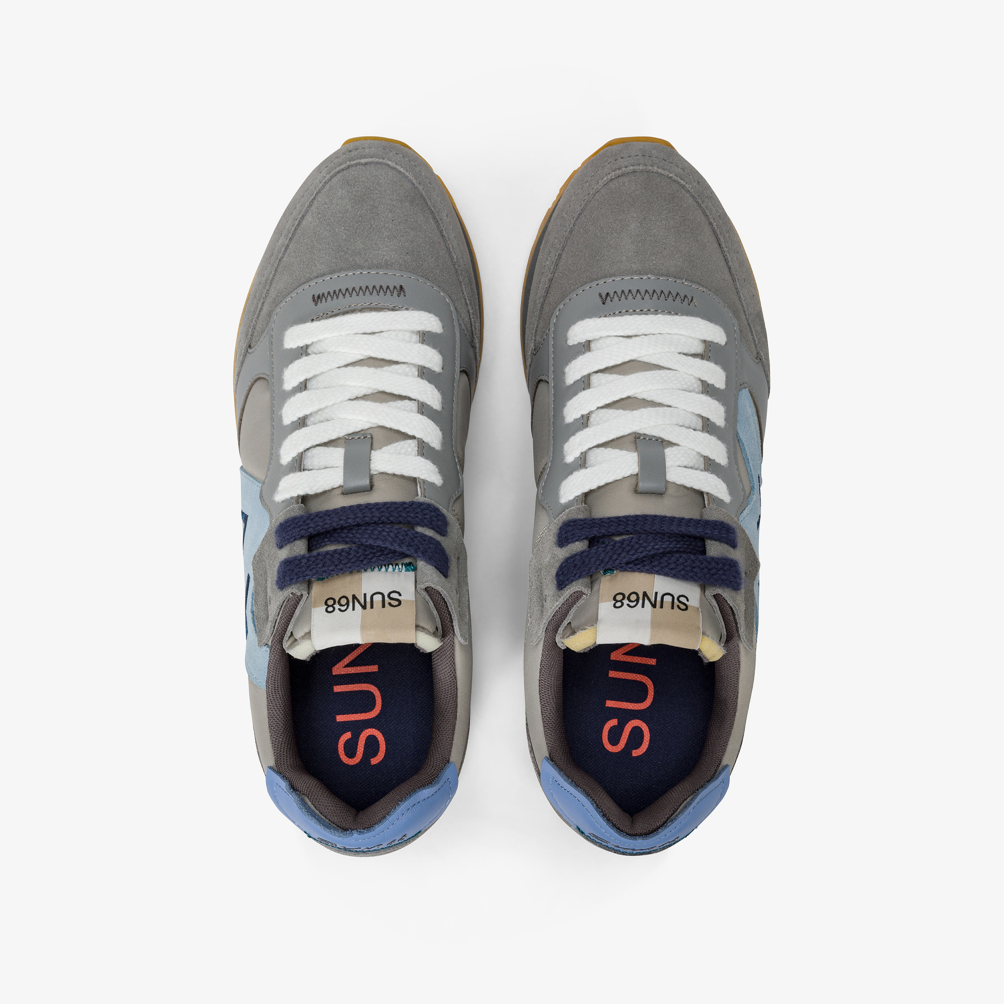 Uncle Jaki nylon and suede sneaker MEDIUM GREY