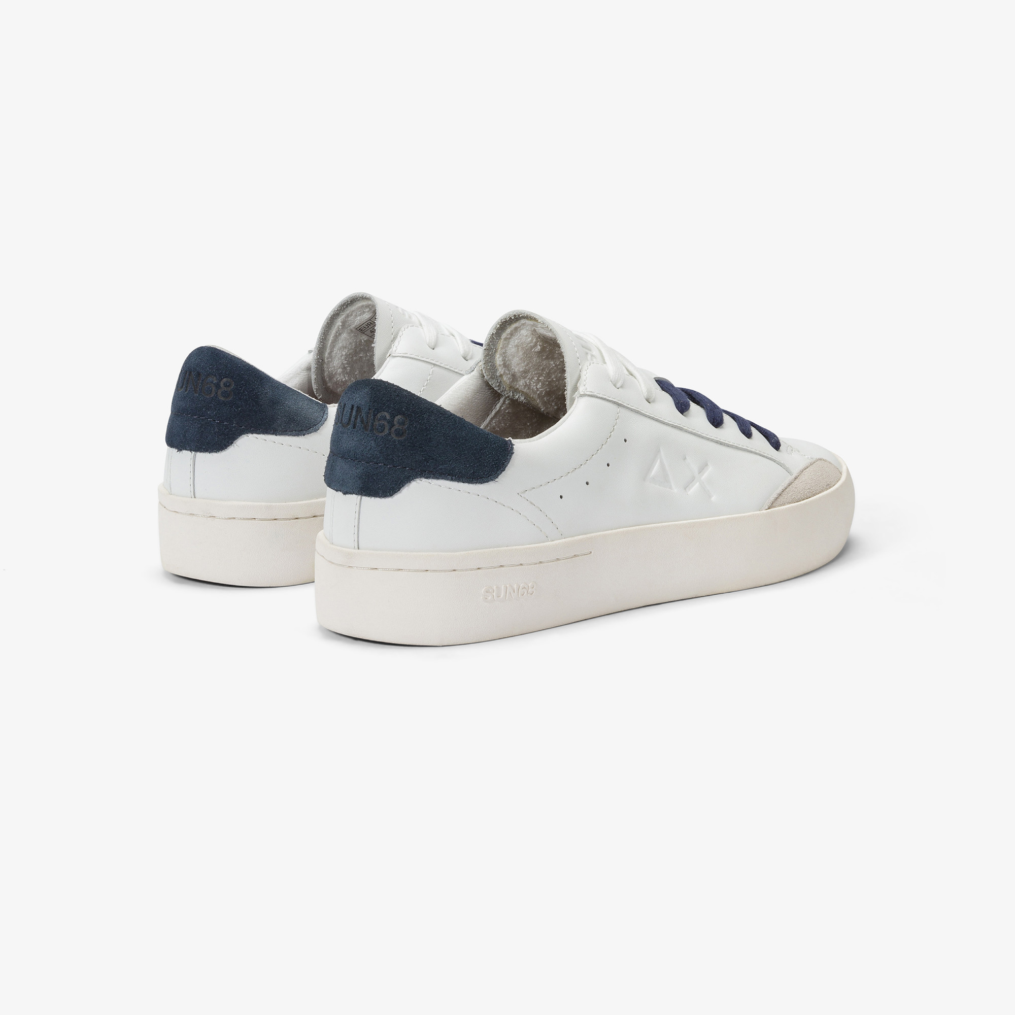 STREET LEATHER BIANCO/NAVY BLUE