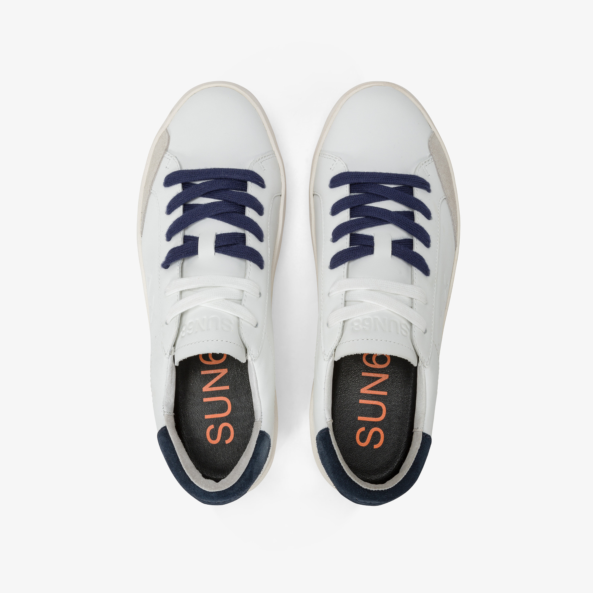 STREET LEATHER WHITE/NAVY BLUE