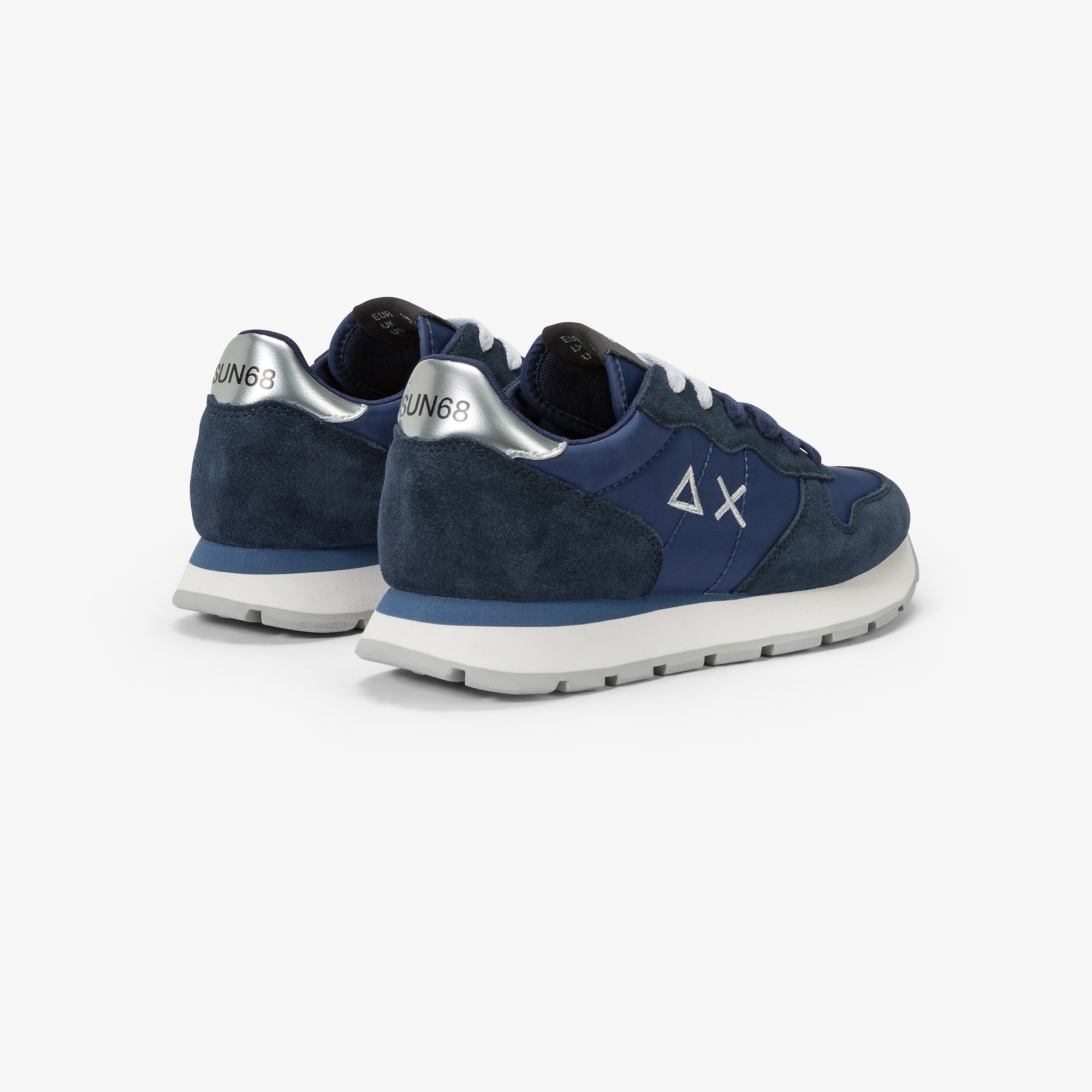 Sneaker Ally Gold Silver in suede e nylon NAVY BLUE