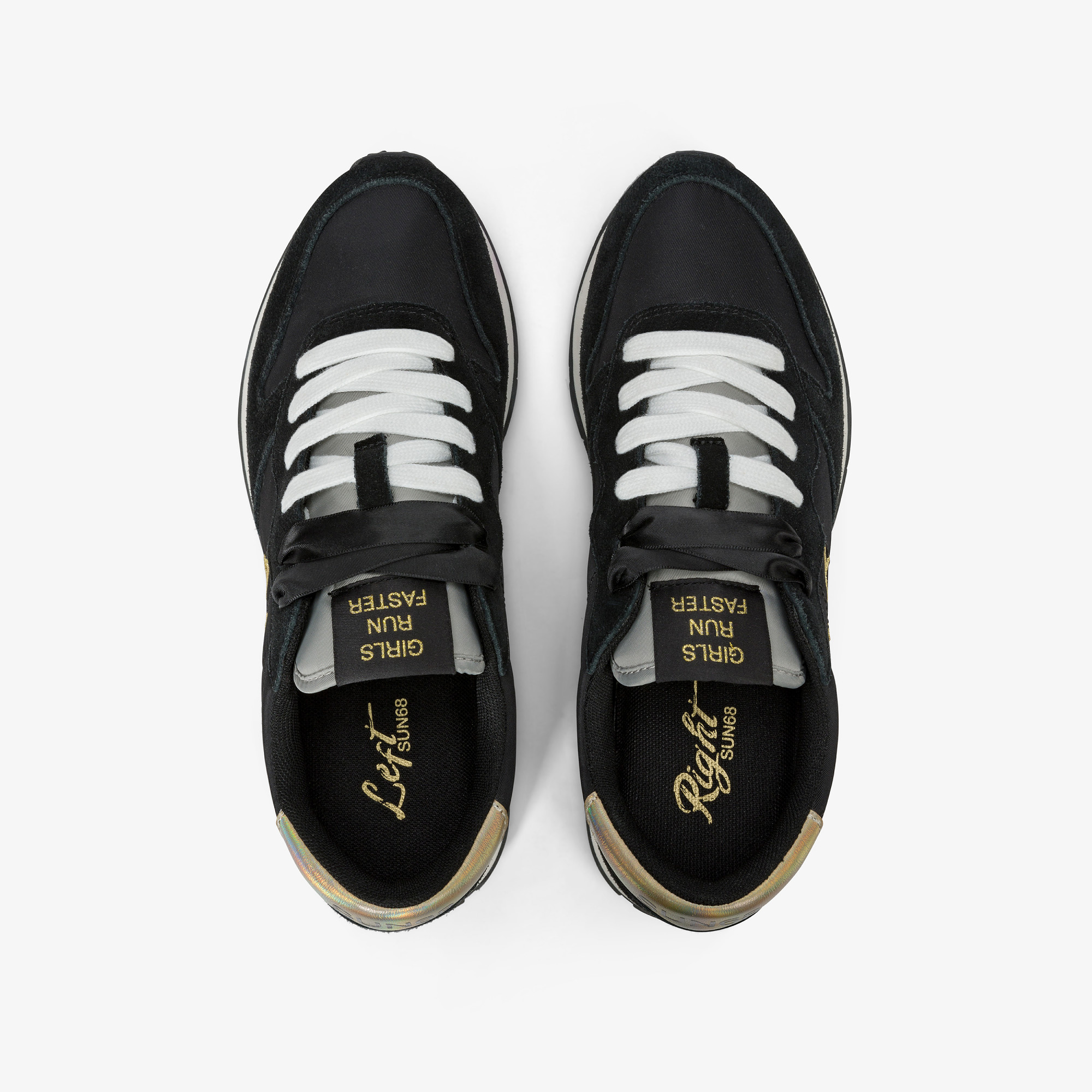 Sneaker Ally Gold Silver in suede e nylon ORO/NERO