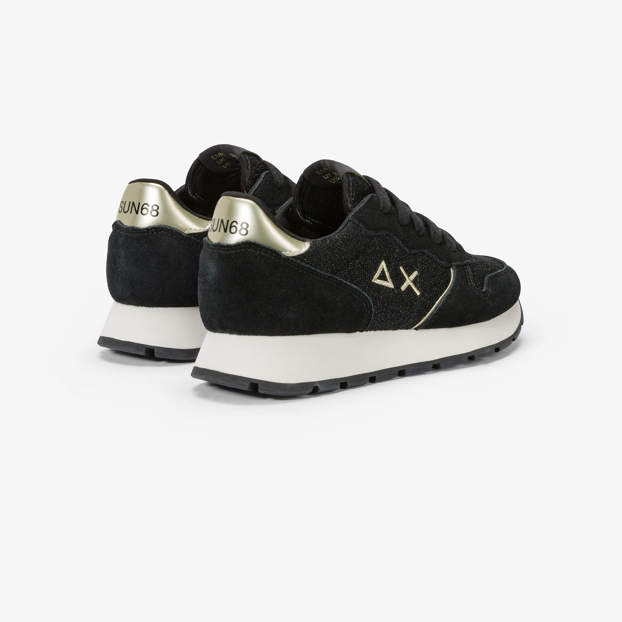 Ally Glitter suede and lurex sneaker BLACK
