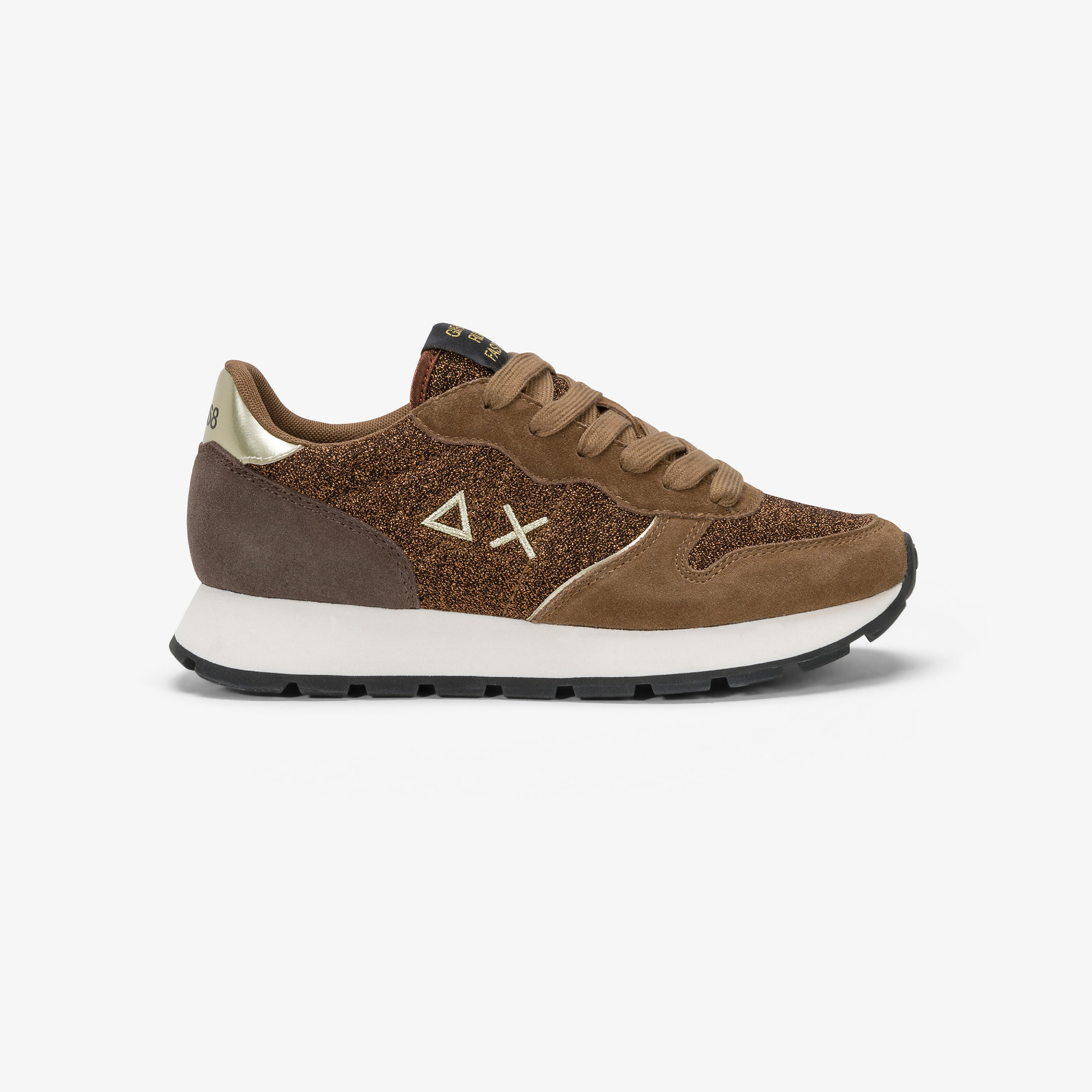 Sneaker Ally Glitter in suede e lurex VOLPE