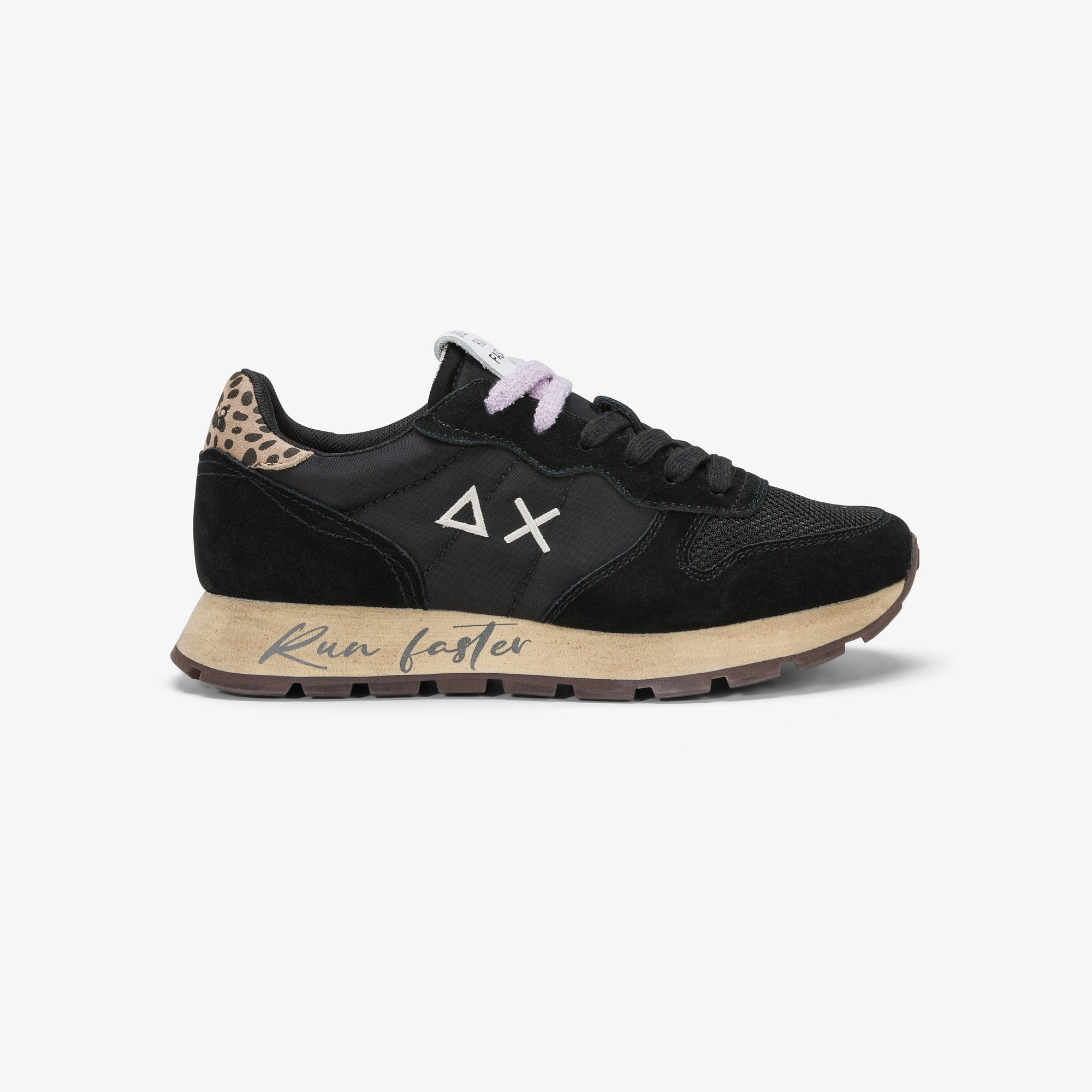 Sneaker Ally Vintage in suede e nylon NERO