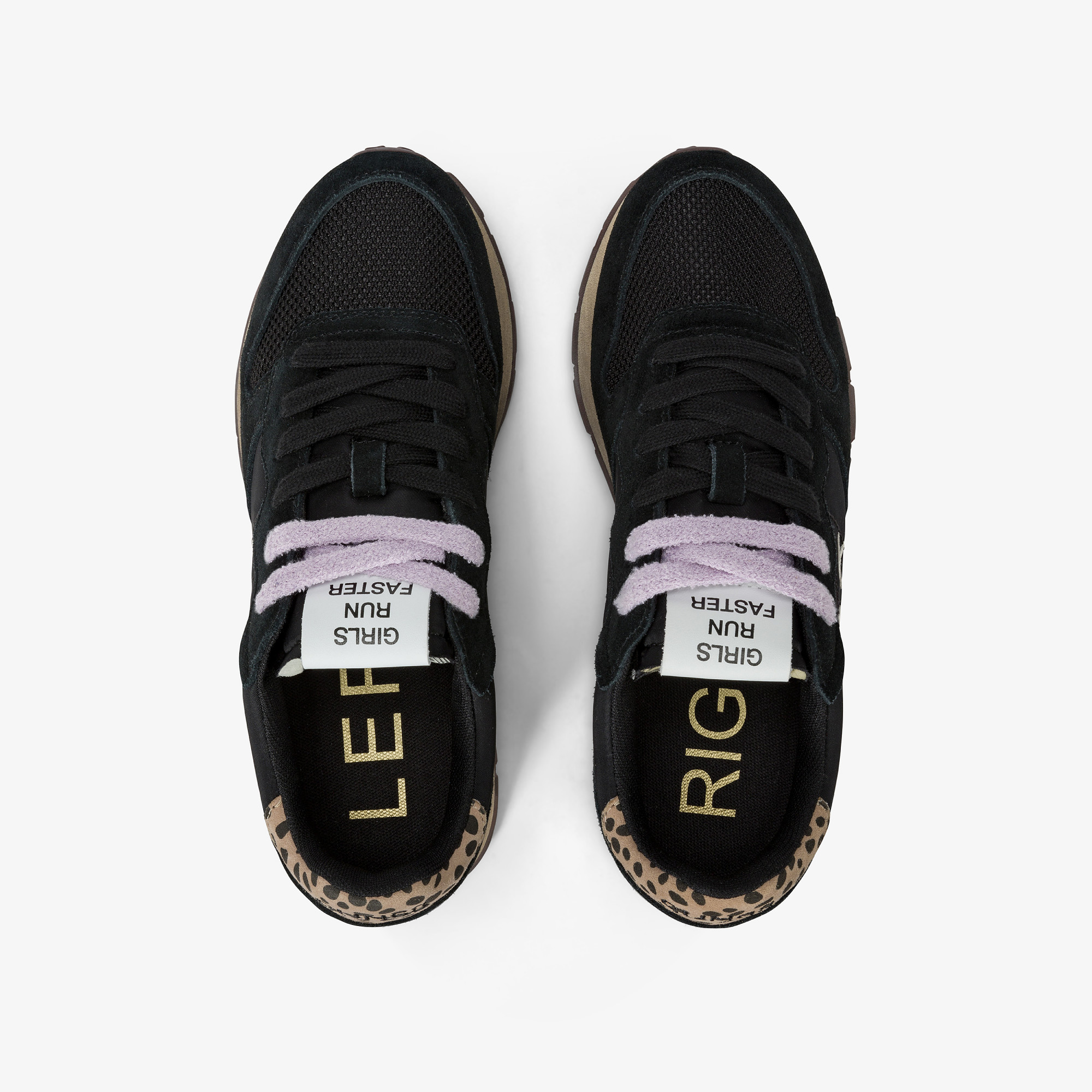 Sneaker Ally Vintage in suede e nylon NERO