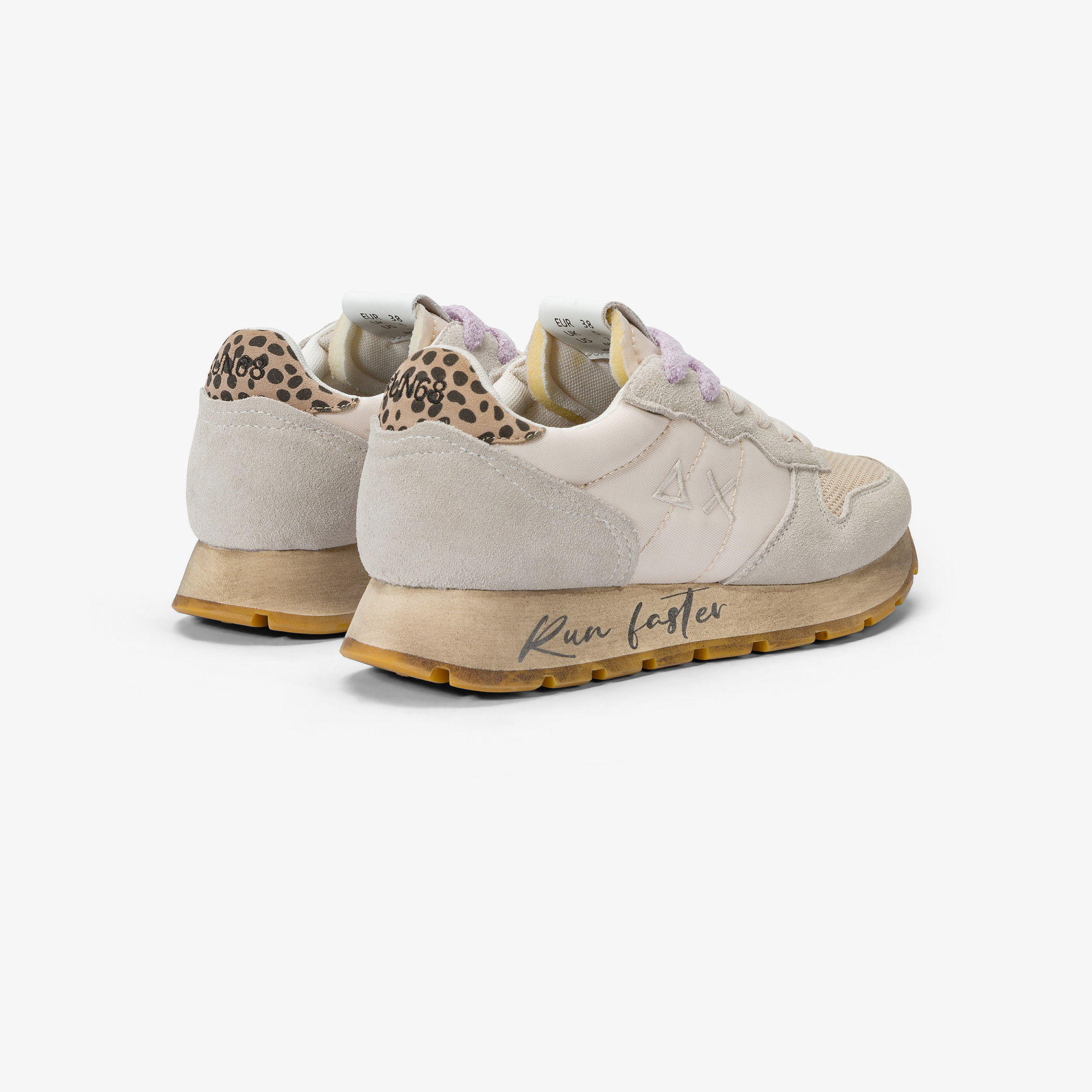 Sneaker Ally Vintage in suede e nylon BIANCO PANNA