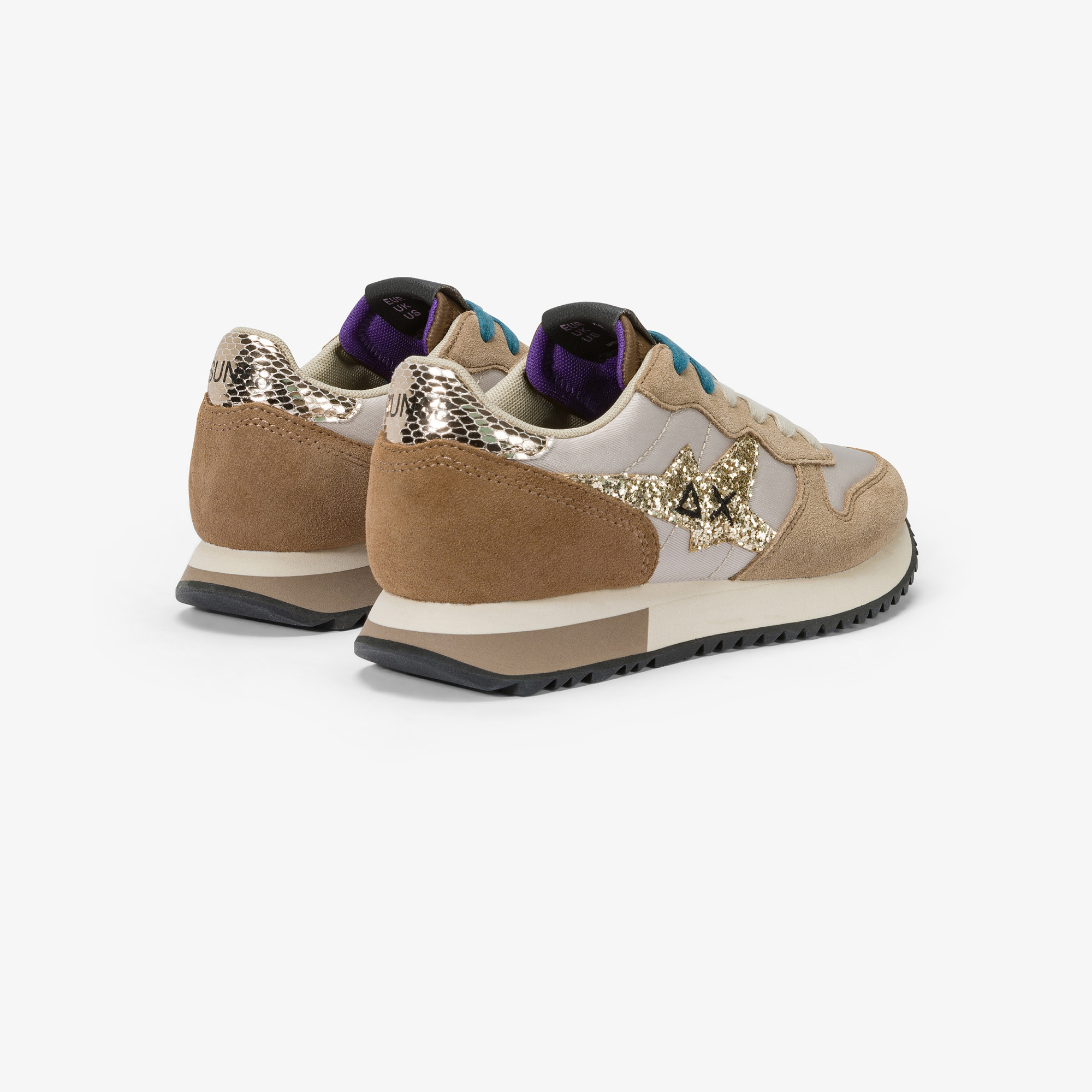 Stargirl Glitter suede and nylon sneaker BEIGE