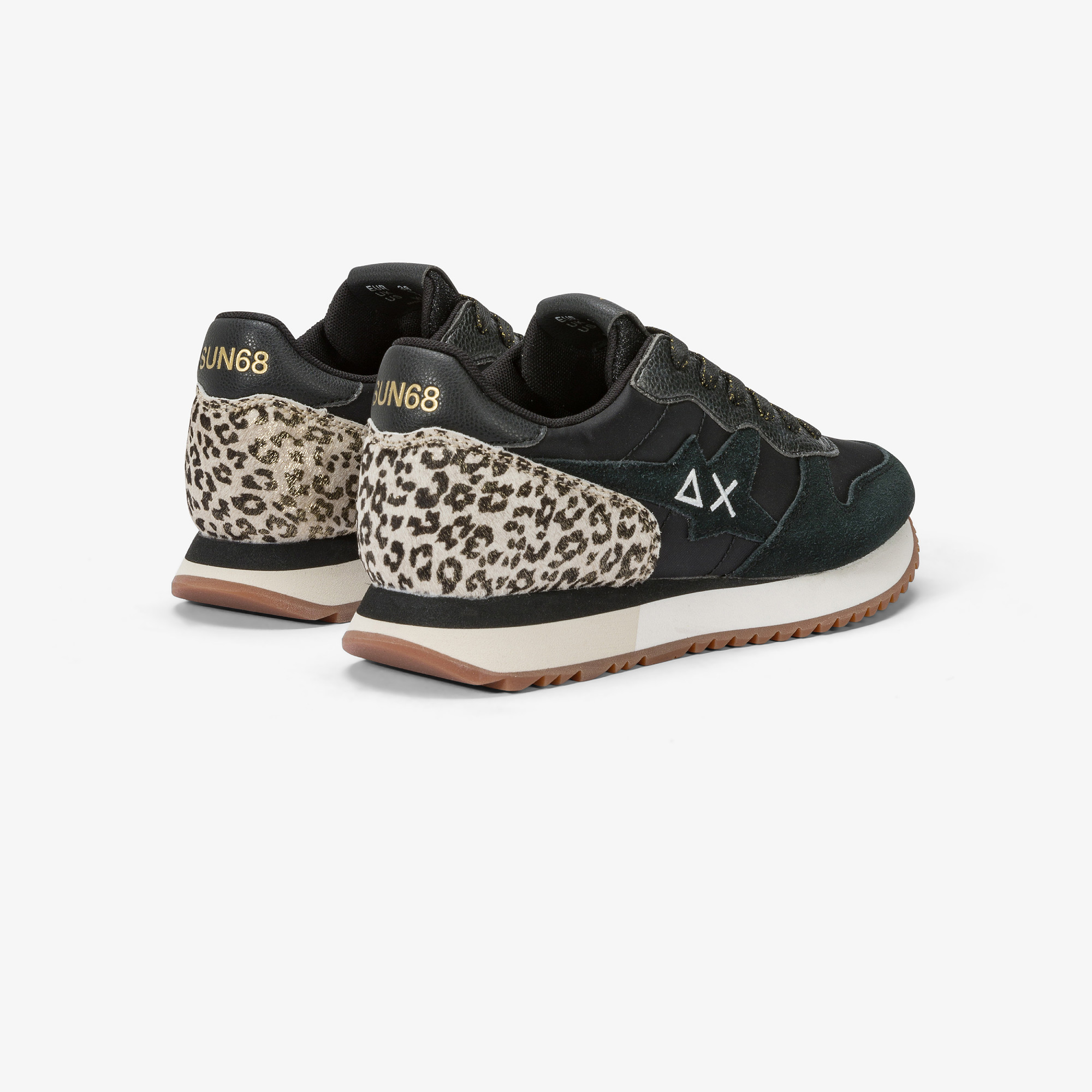 Stargirl Animalier suede and nylon sneaker BLACK