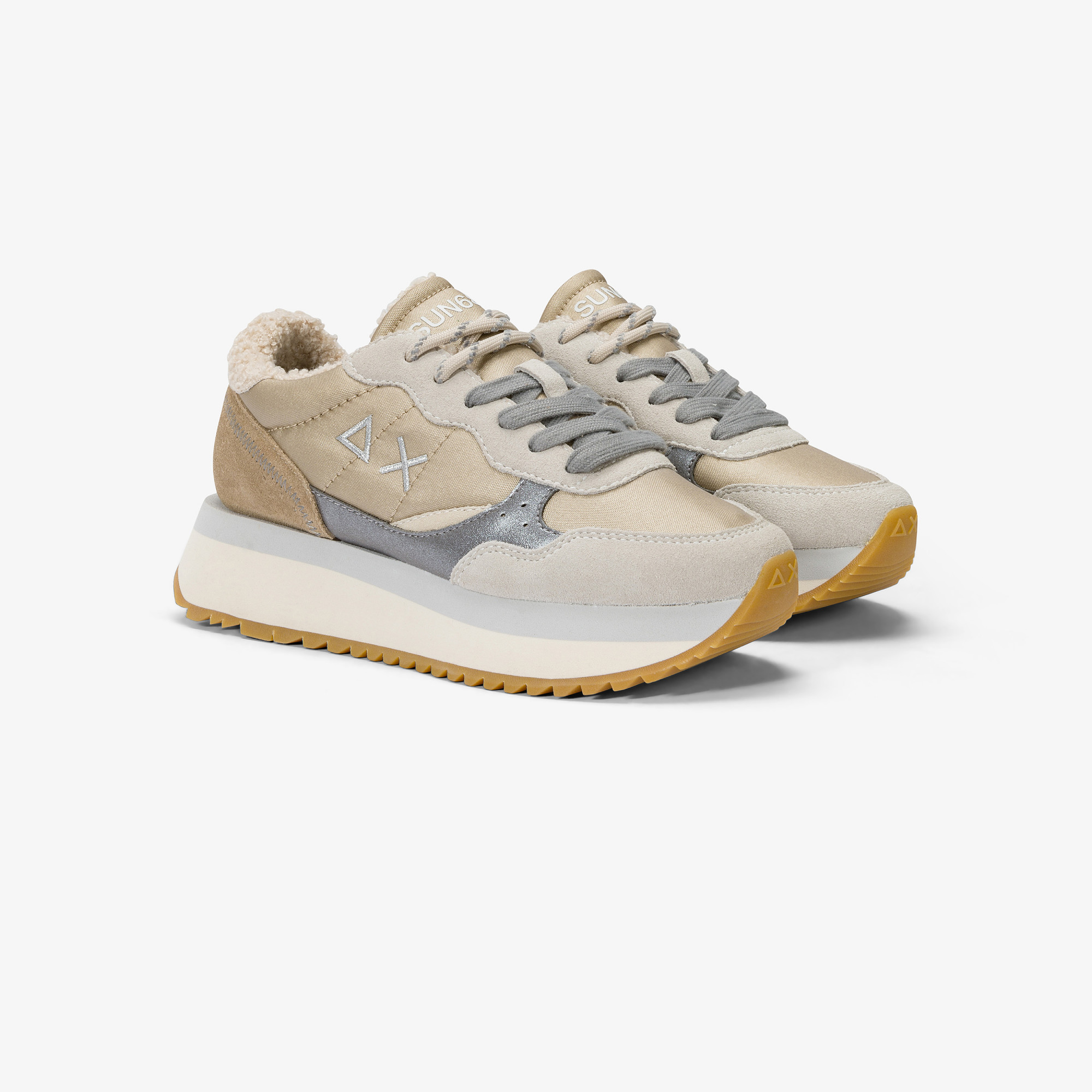 Big Ally Winter suede and nylon sneaker OFF WHITE