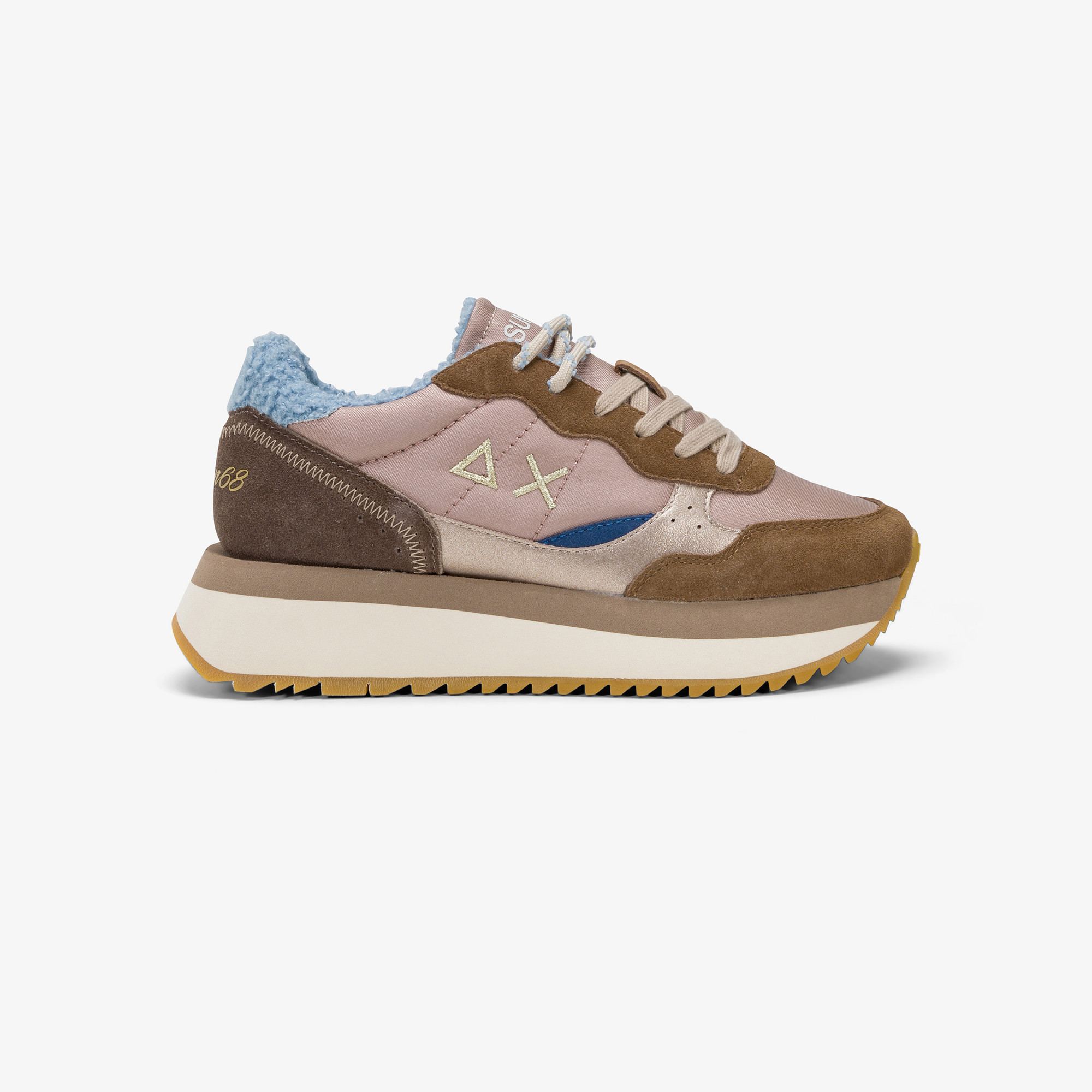 Big Ally Winter suede and nylon sneaker DARK BEIGE
