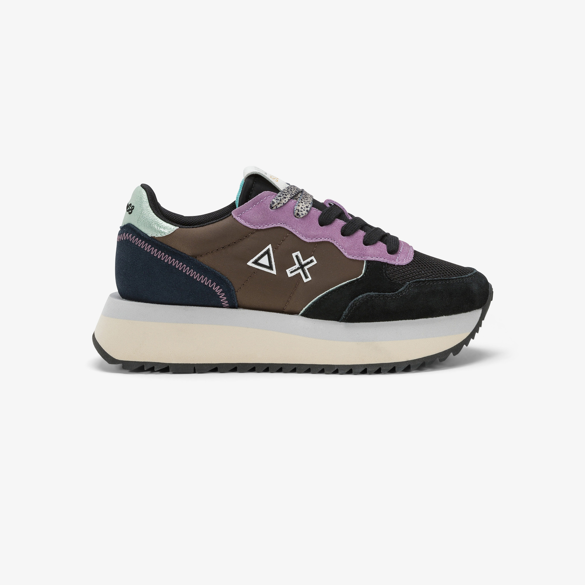 Sneaker Big Ally in nylon e suede NERO
