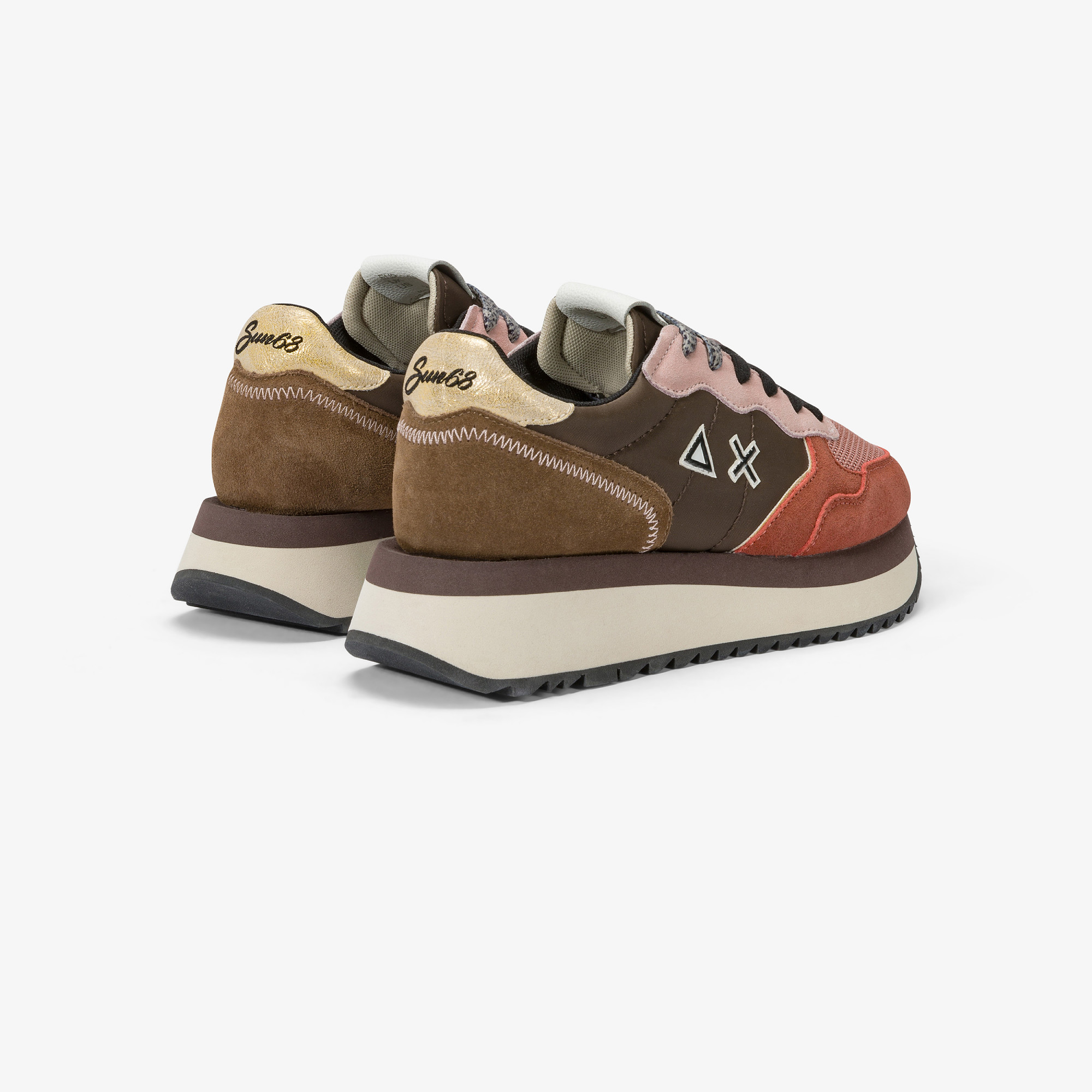 Sneaker Big Ally in nylon e suede RUST