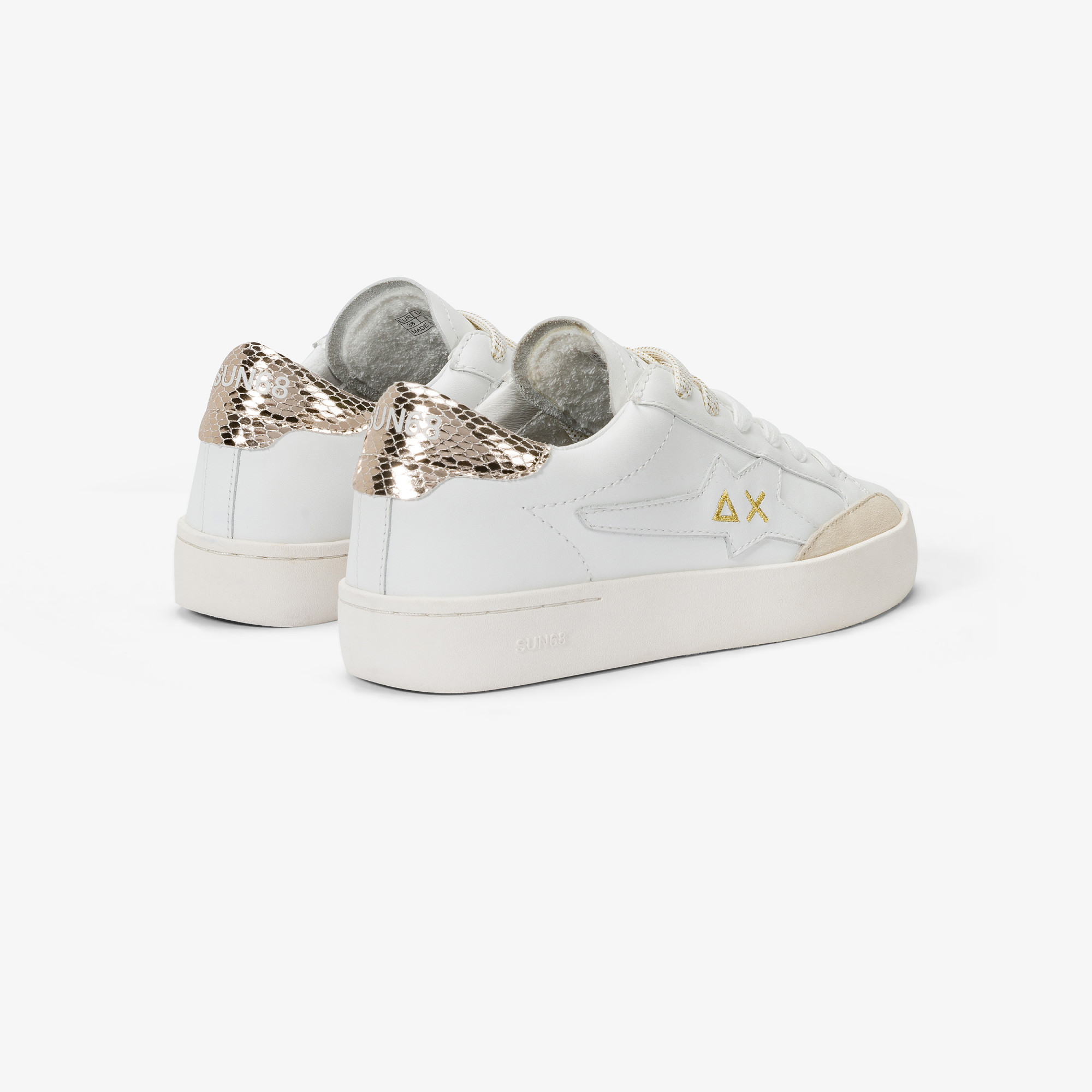 Sneaker Katy in pelle BIANCO/ORO