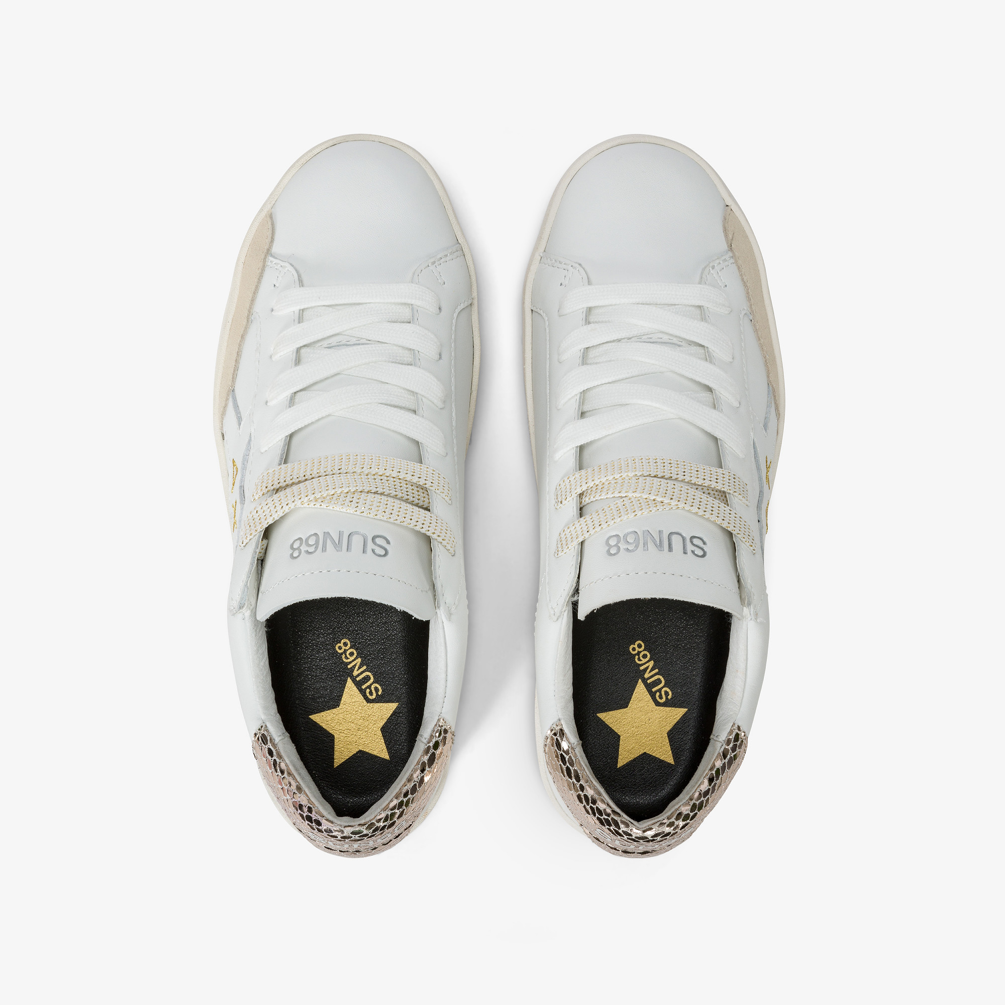 Katy leather sneaker WHITE/GOLD