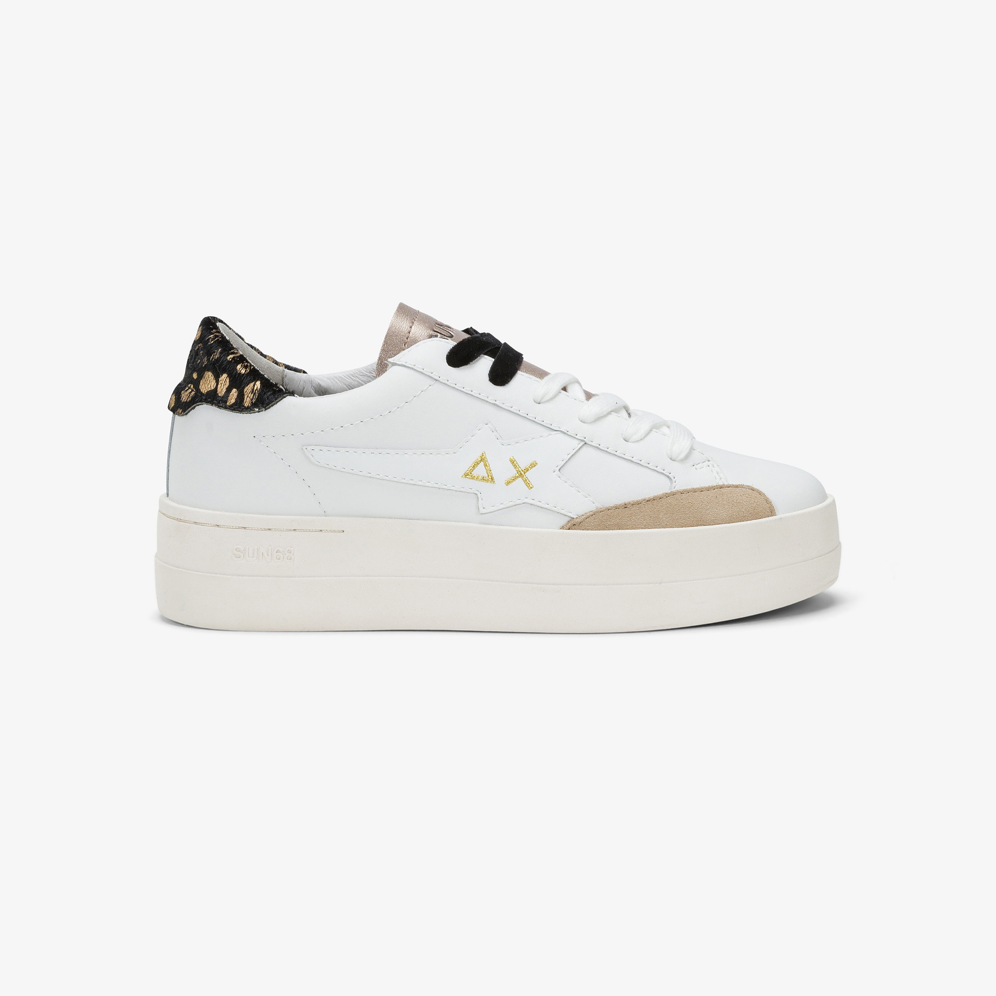 Sneaker Big Katy in pelle BIANCO/ORO