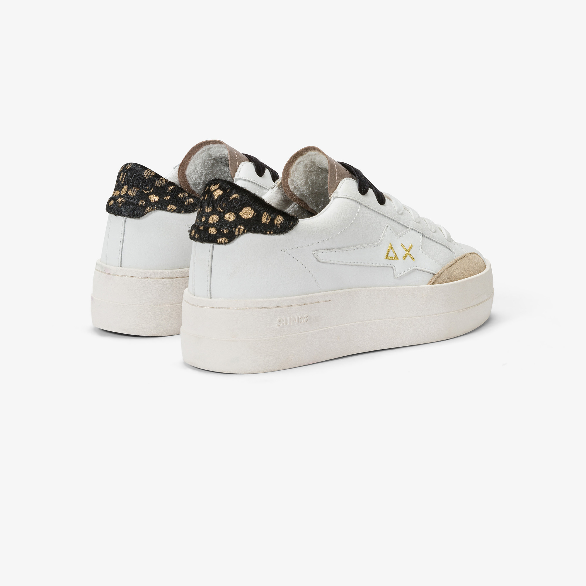 Sneaker Big Katy in pelle BIANCO/ORO