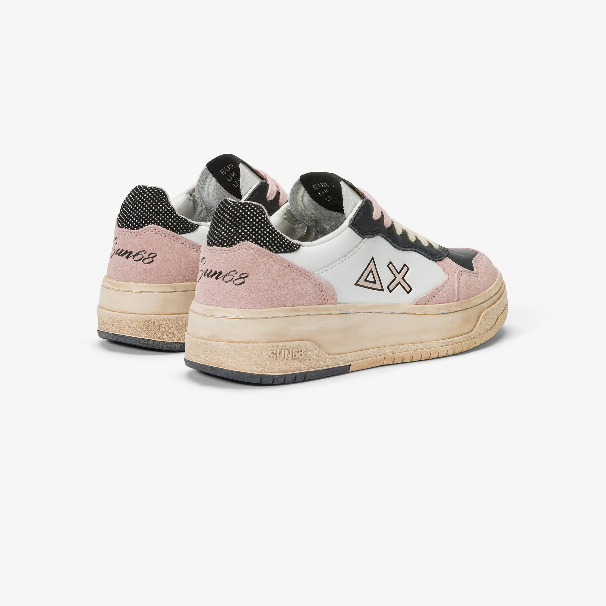 Basket Love Lady leather and suede sneaker WHITE/PINK