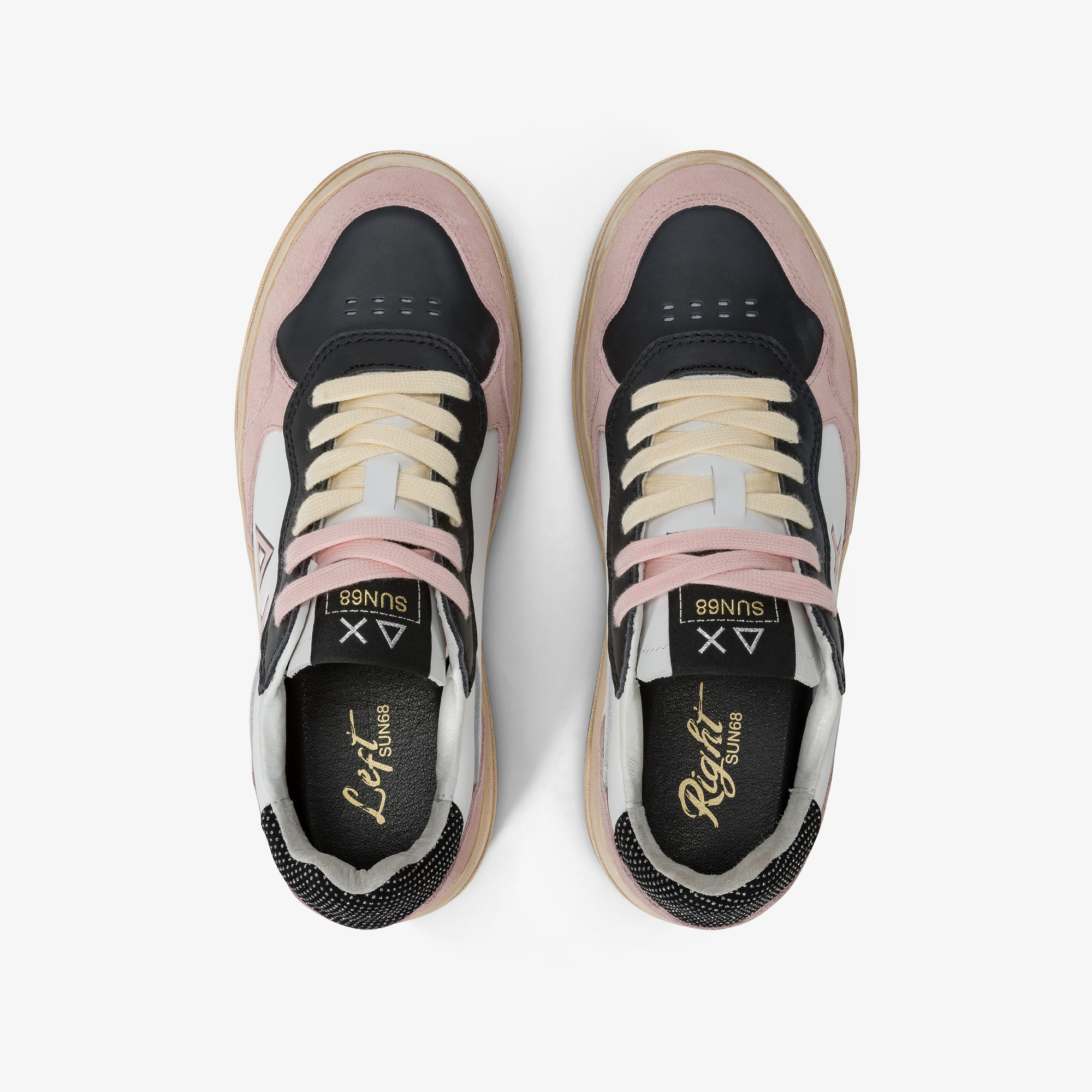 Basket Love Lady leather and suede sneaker WHITE/PINK