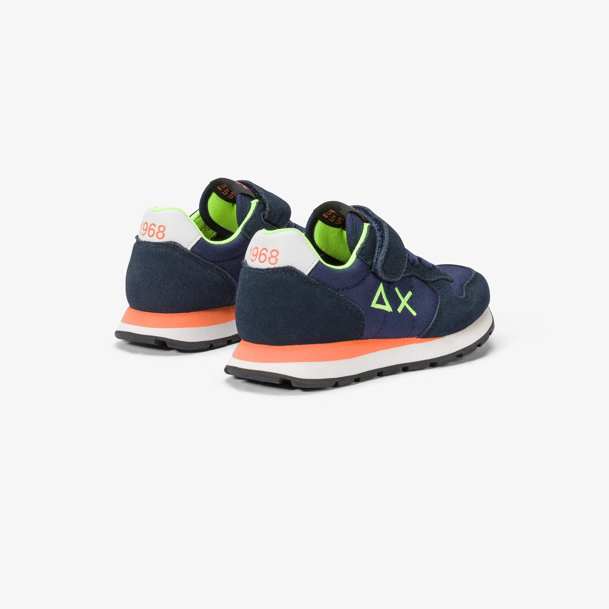 Sneaker Boy's Tom Fluo in nylon e suede NAVY BLUE