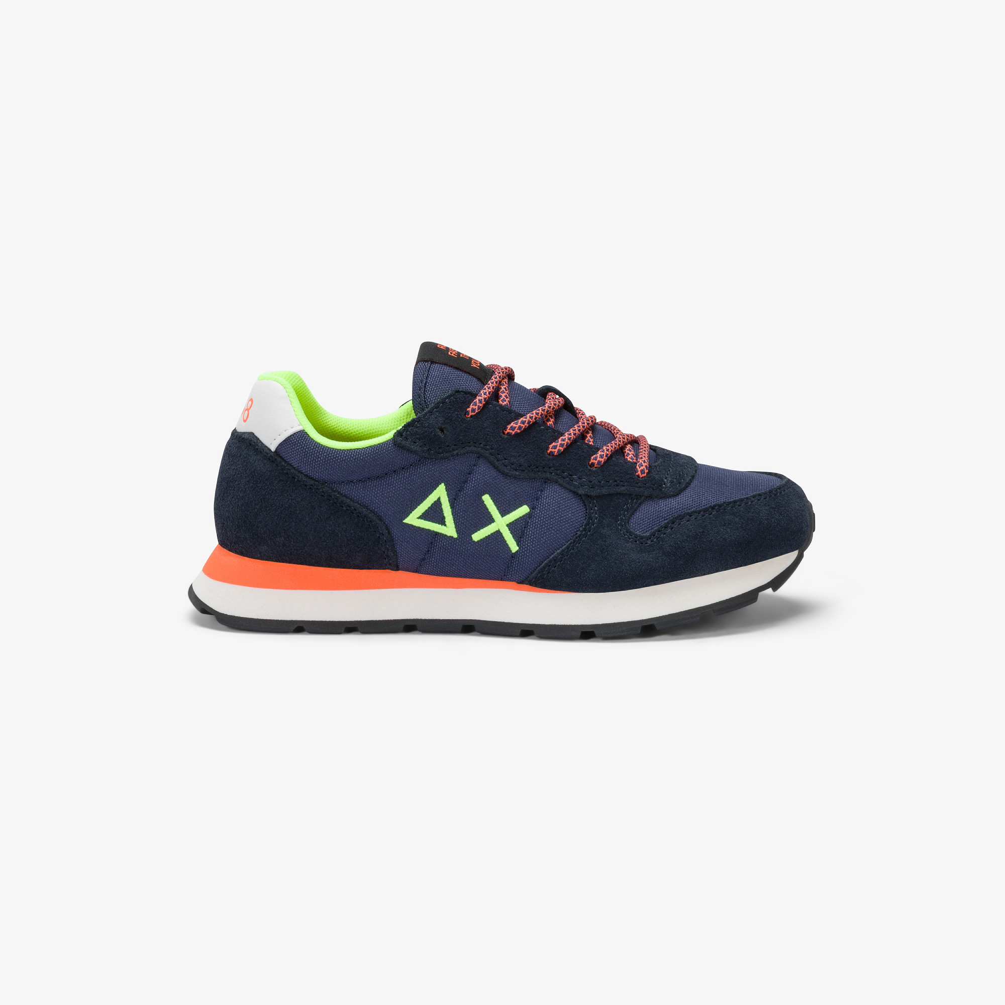 Sneaker Boy's Tom Fluo in nylon e suede NAVY BLUE