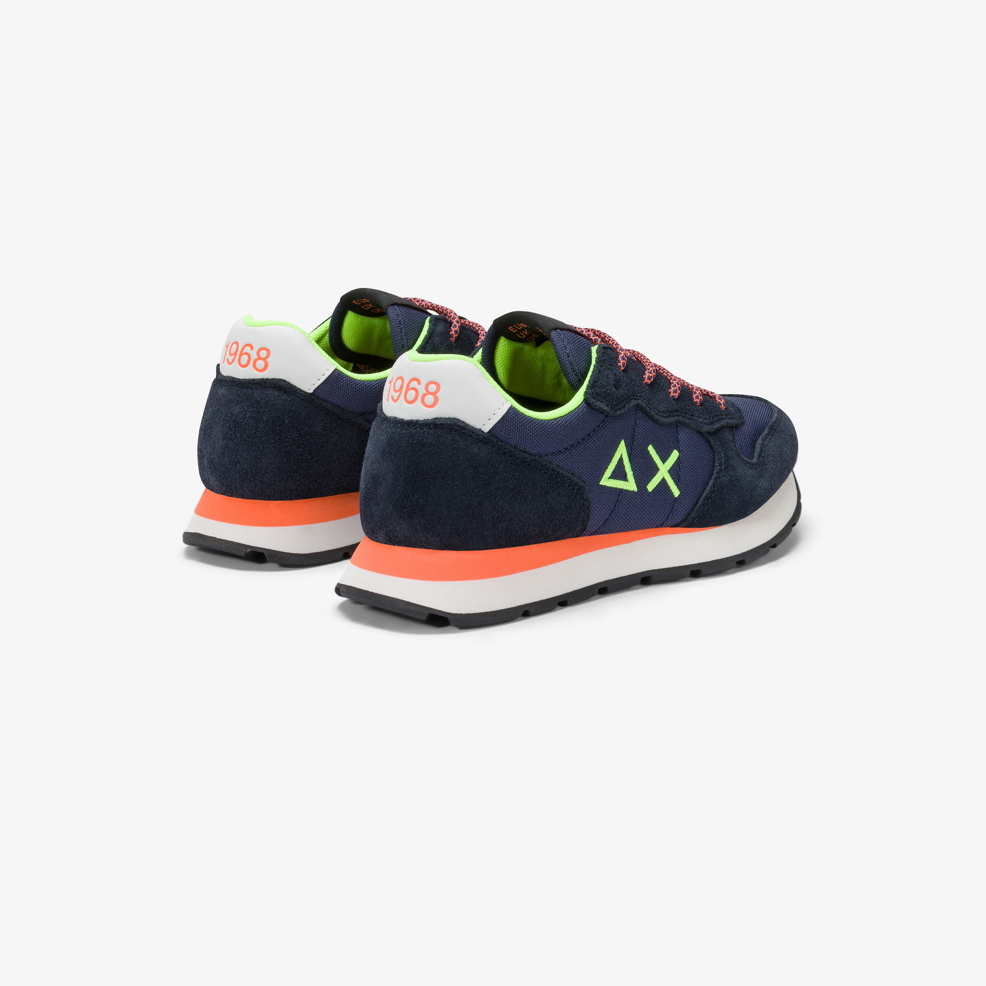 Sneaker Boy's Tom Fluo in nylon e suede NAVY BLUE