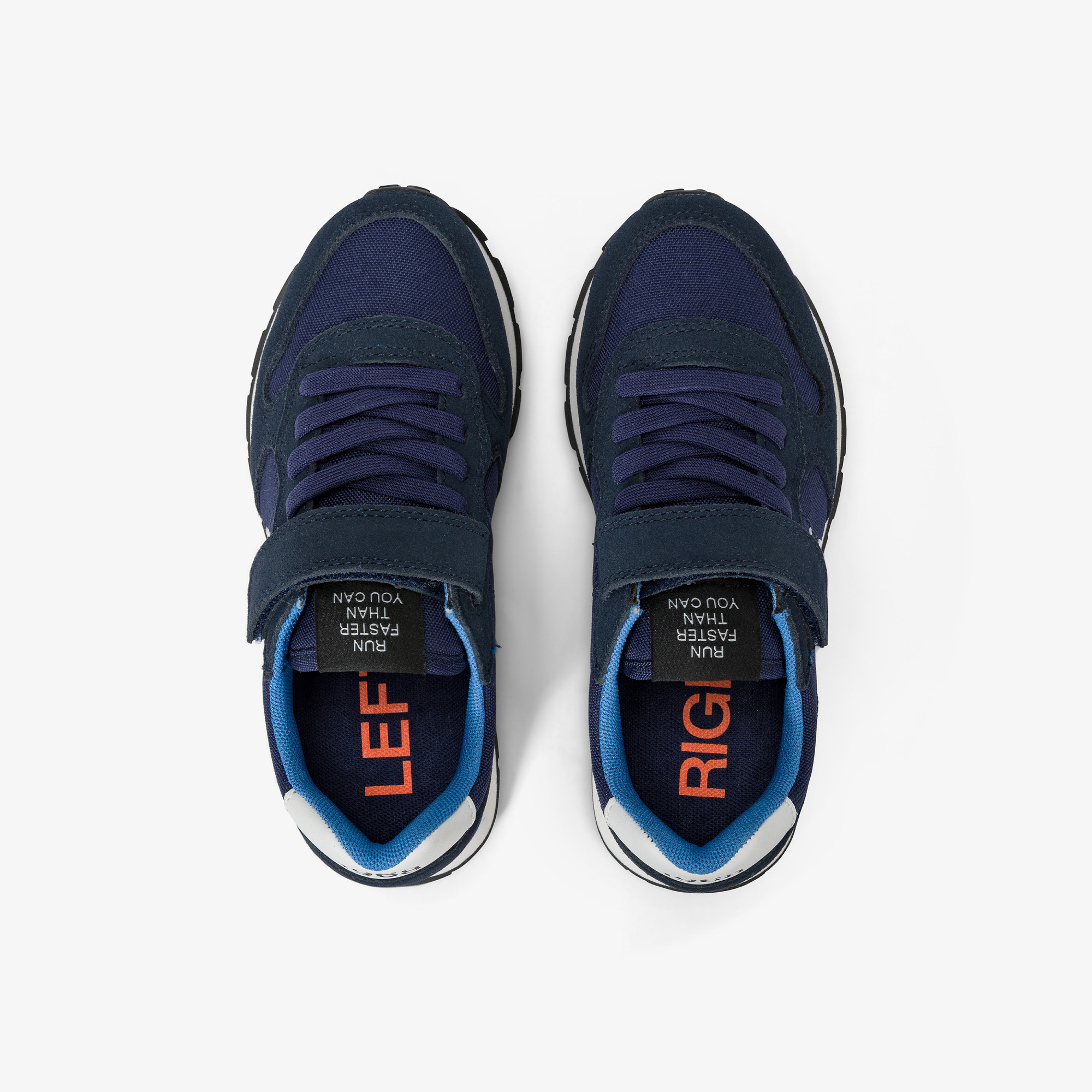 Boys’ Tom Color nylon, suede and leather sneaker NAVY BLUE