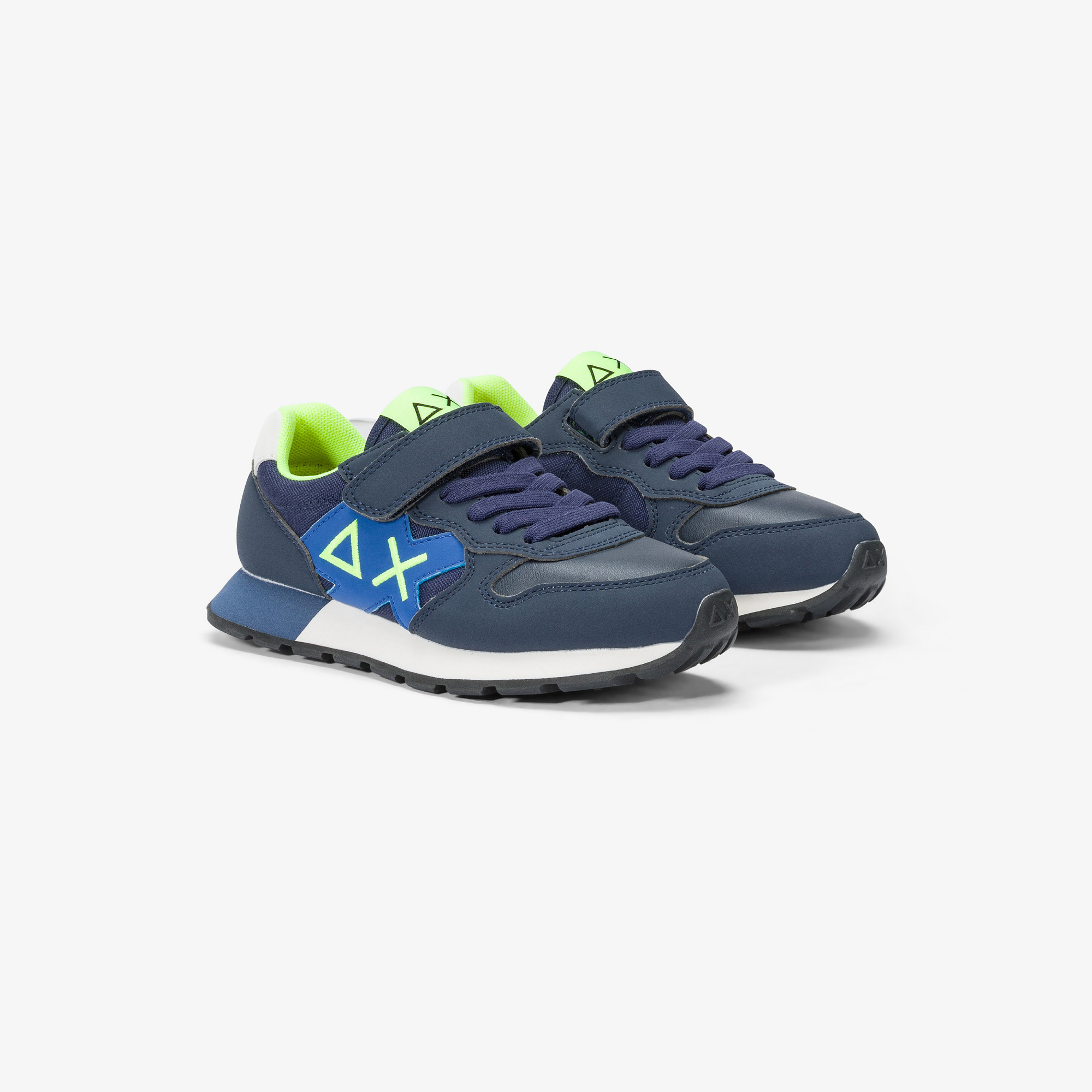 Sneaker Boy's Jaki Fluo in nylon e microfibra NAVY BLUE